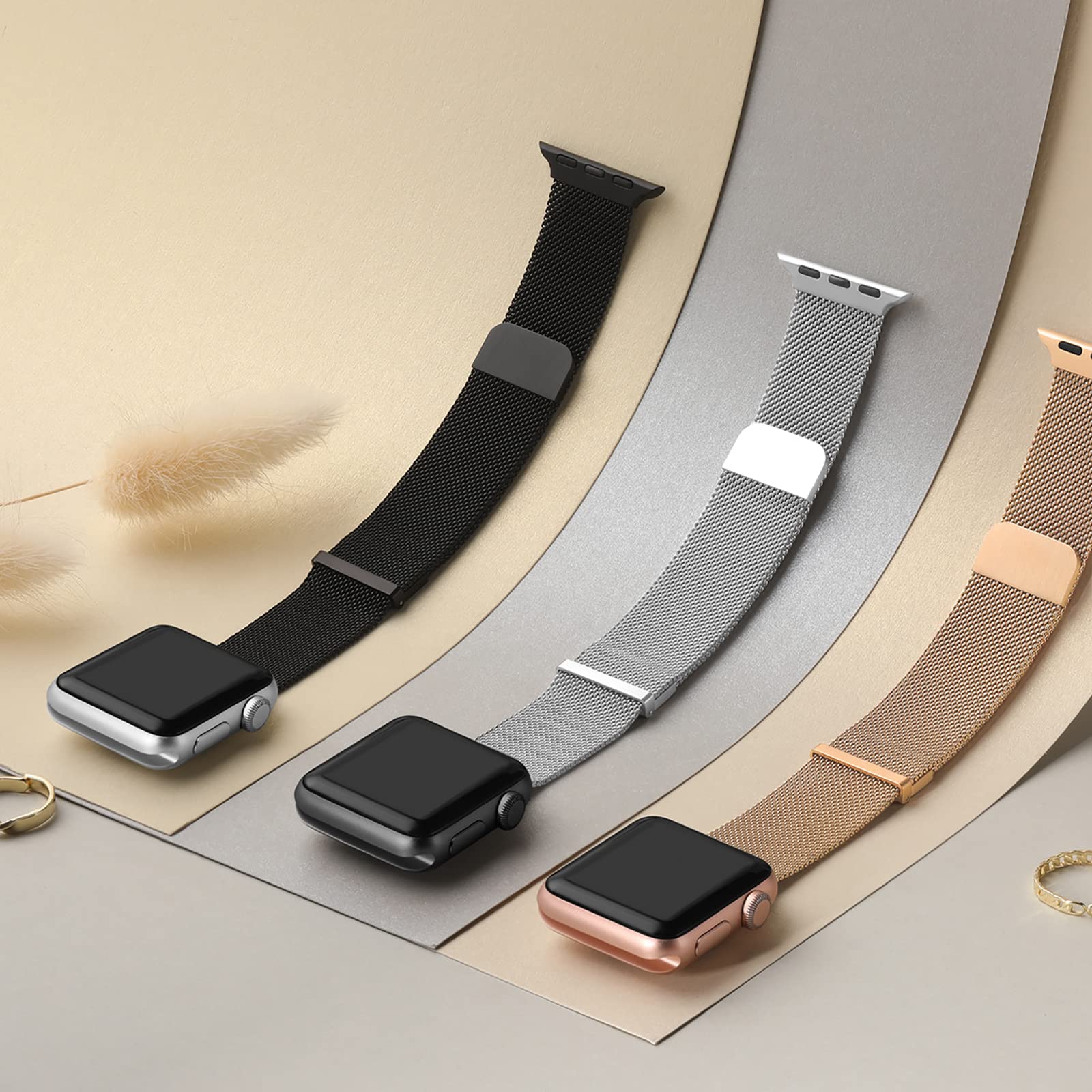 Premium Stainless Steel Apple Watch Bands for Series 8/7/6/5/4/3/2/1/SE/Ultra - 38mm 40mm 41mm 42mm 44mm 45mm 49mm Replacement Bracelet - Stylish Unisex Metal Strap for Men & Women - Perfect for Workouts, Office & Everyday Wear