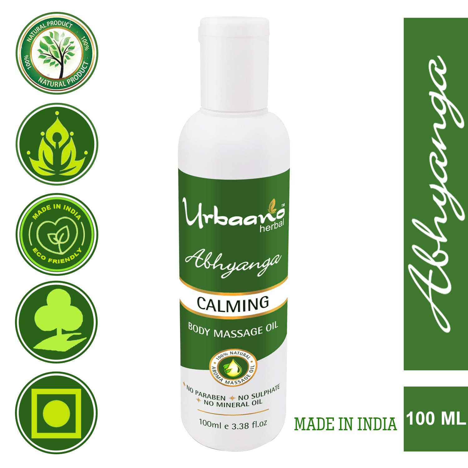 Urbaano Herbal Body Massage Oil for Stress Relief & Skin Firming - Ayurvedic Abhyanga Slimming Treatment to Reduce Cellulite, Calming & Skin-Friendly - 100ml | Perfect for Relaxation, Spa Days & Home Self-Care Routines