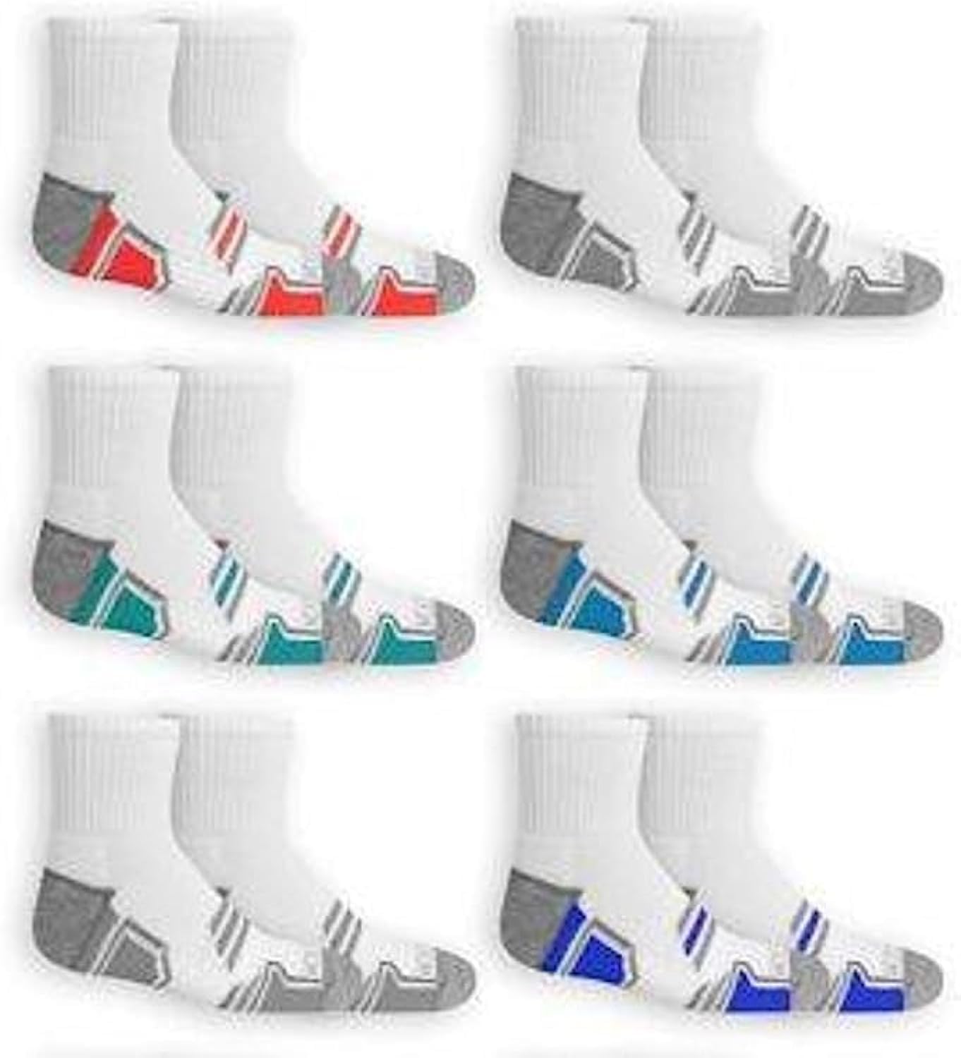 Fruit of the Loom Boys' Everyday Active Ankle Socks 12-Pack - Soft Breathable Cotton Crew Socks for Kids, Sports & School - Perfect for Running, Gym & Daily Wear