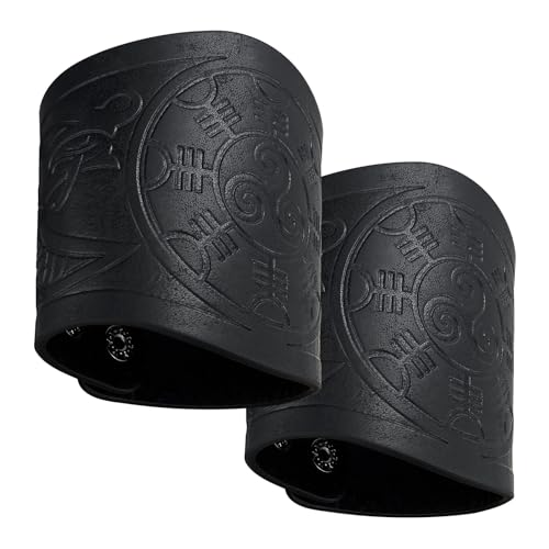 Medieval Leather Bracers-black