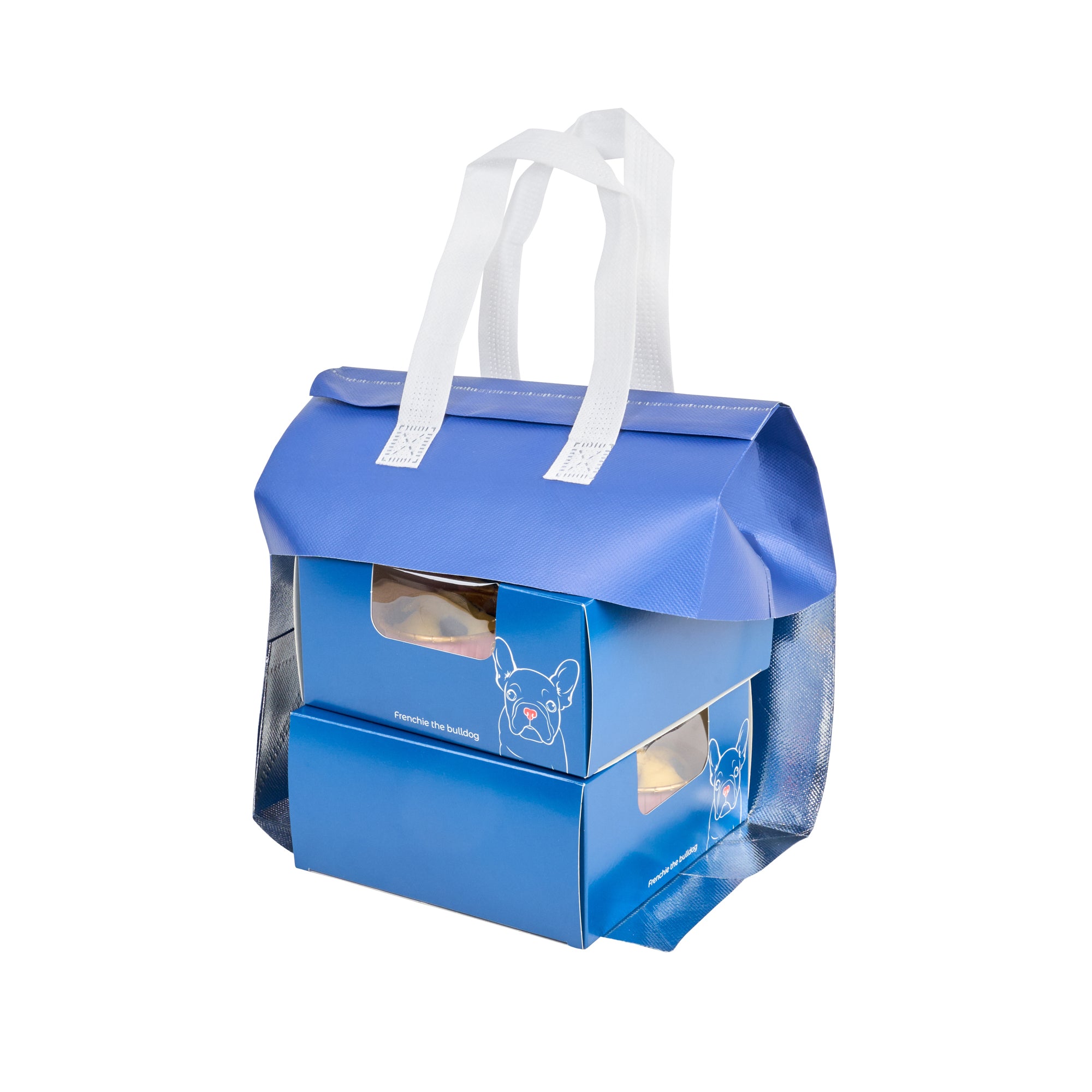 Premium Blue Insulated Takeout Food Delivery Bags - Tamper Evident, 9.5
