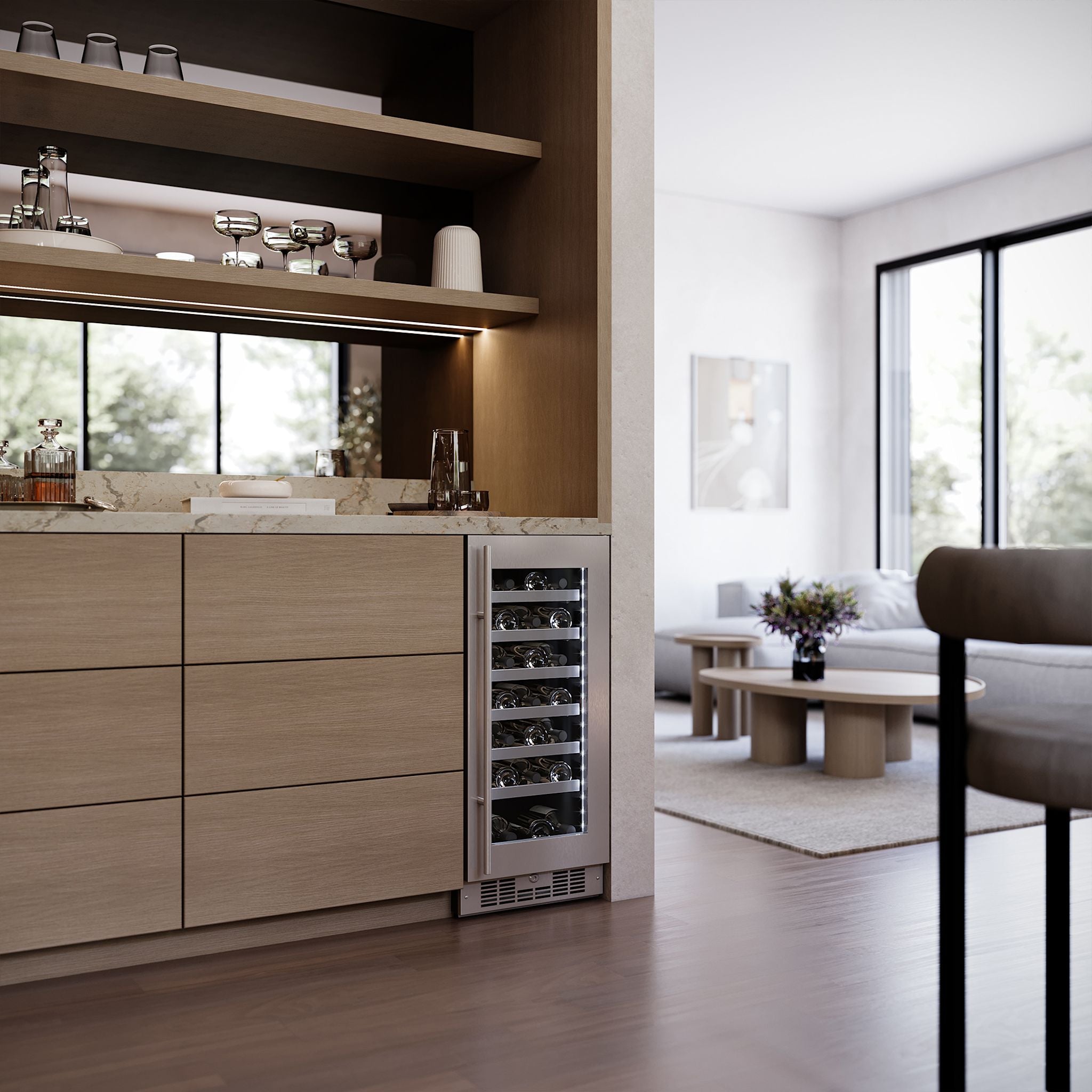Danby SPRWC031D1SS Stainless Steel Wine Cooler Refrigerator - 31 Bottle Capacity, Freestanding or Built-In, Perfect for Home Bars, Restaurants & Wine Cellars