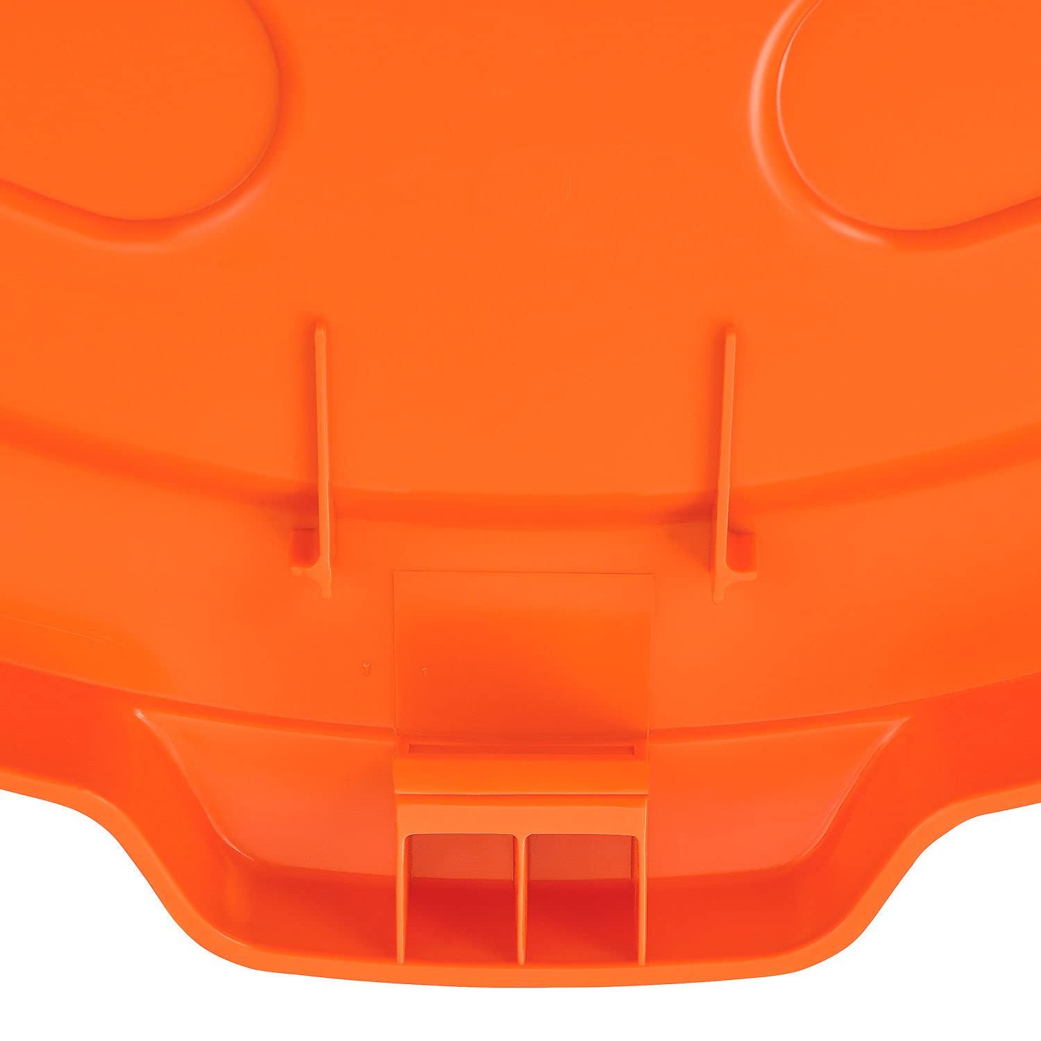 55 Gallon Heavy-Duty Plastic Trash Can Lid - Bright Orange for Outdoor & Industrial Use - Durable Waste Container Cover for Commercial, Warehouse, and Construction Sites