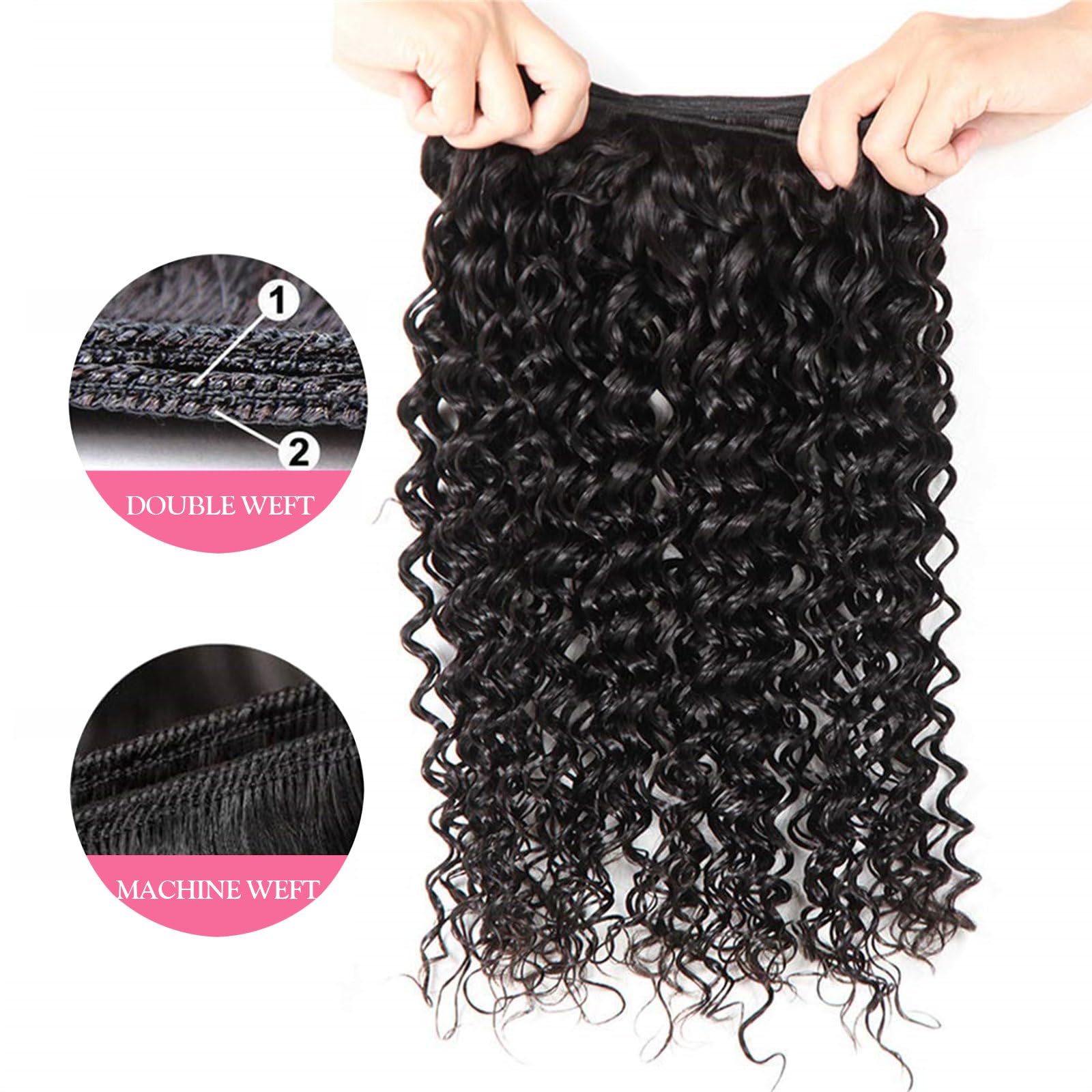 12A Brazilian Virgin Human Hair Bundles 24 26 28 Inch - Water Wave Wet & Wavy Natural Color Hair Extensions (3 Bundles) for Stunning Beach Waves & Everyday Glamour