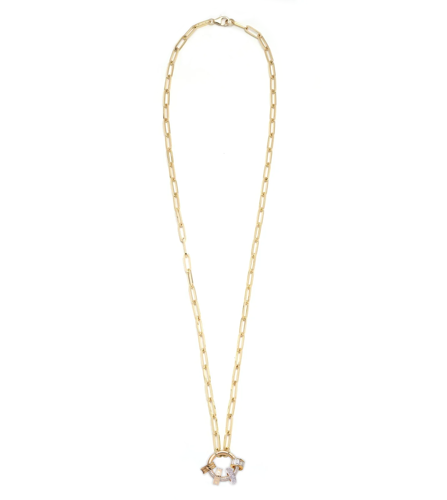 Heart Beats Classic Fob Clip Open Chain Story Necklace in 14K Yellow Gold - Perfect for Gift Giving, Anniversary & Everyday Elegant Jewelry