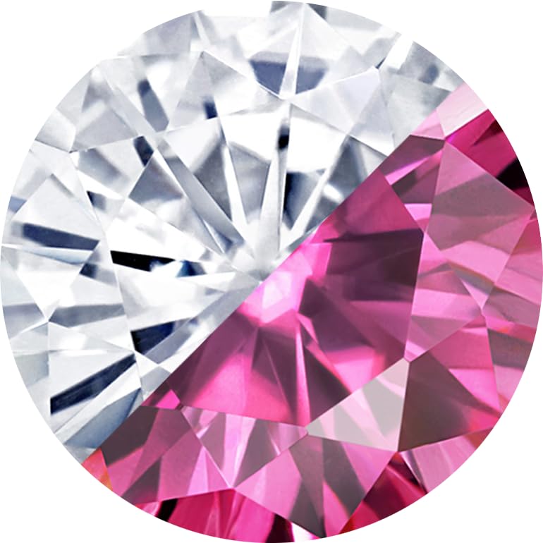 White Moissanite - Pink Moissanite