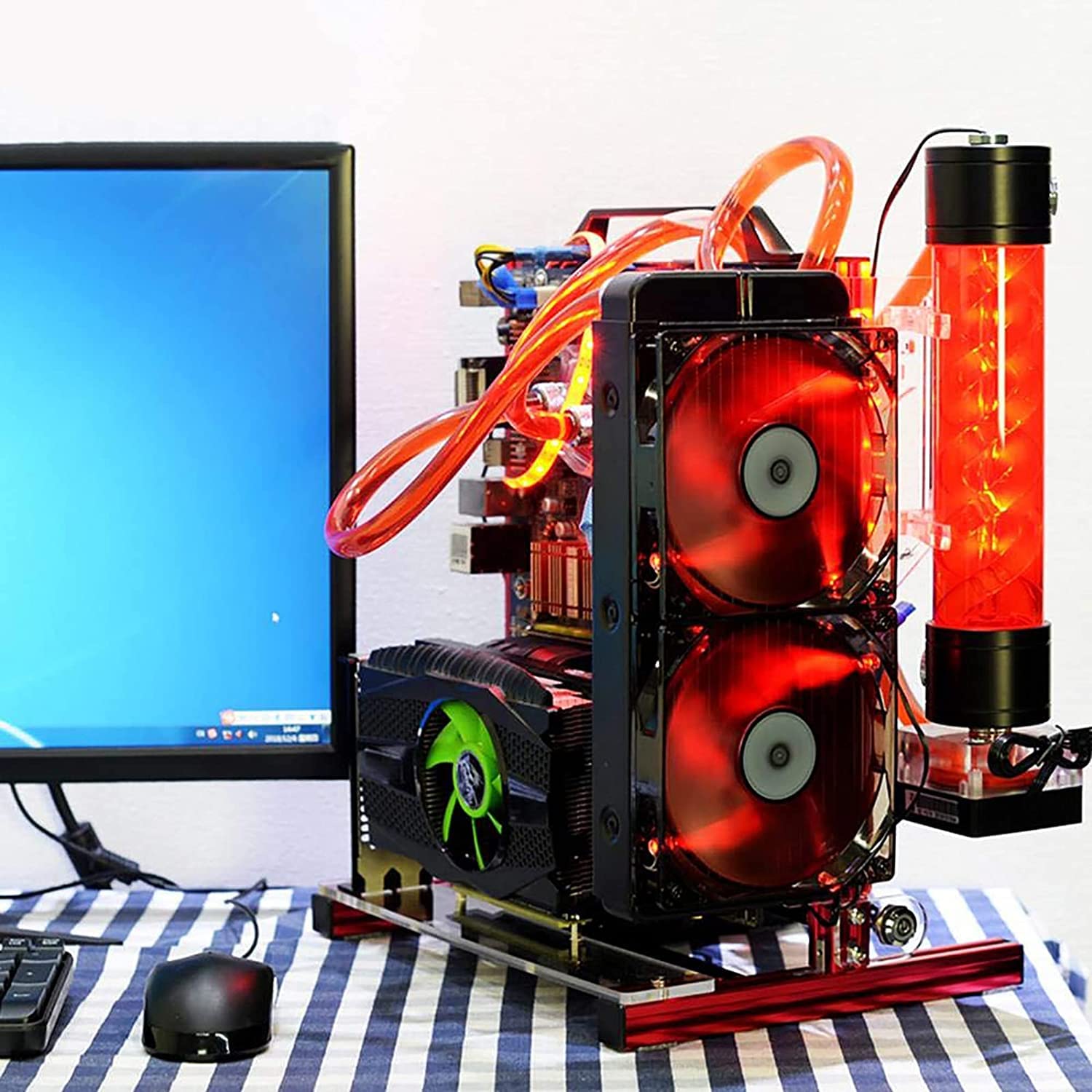 DIY Open Aluminum Alloy ATX Motherboard Case Rack - Mini ATX Bracket for PC Computer Support | Perfect for Custom PC Builds, Gaming Rigs & Tech Enthusiasts