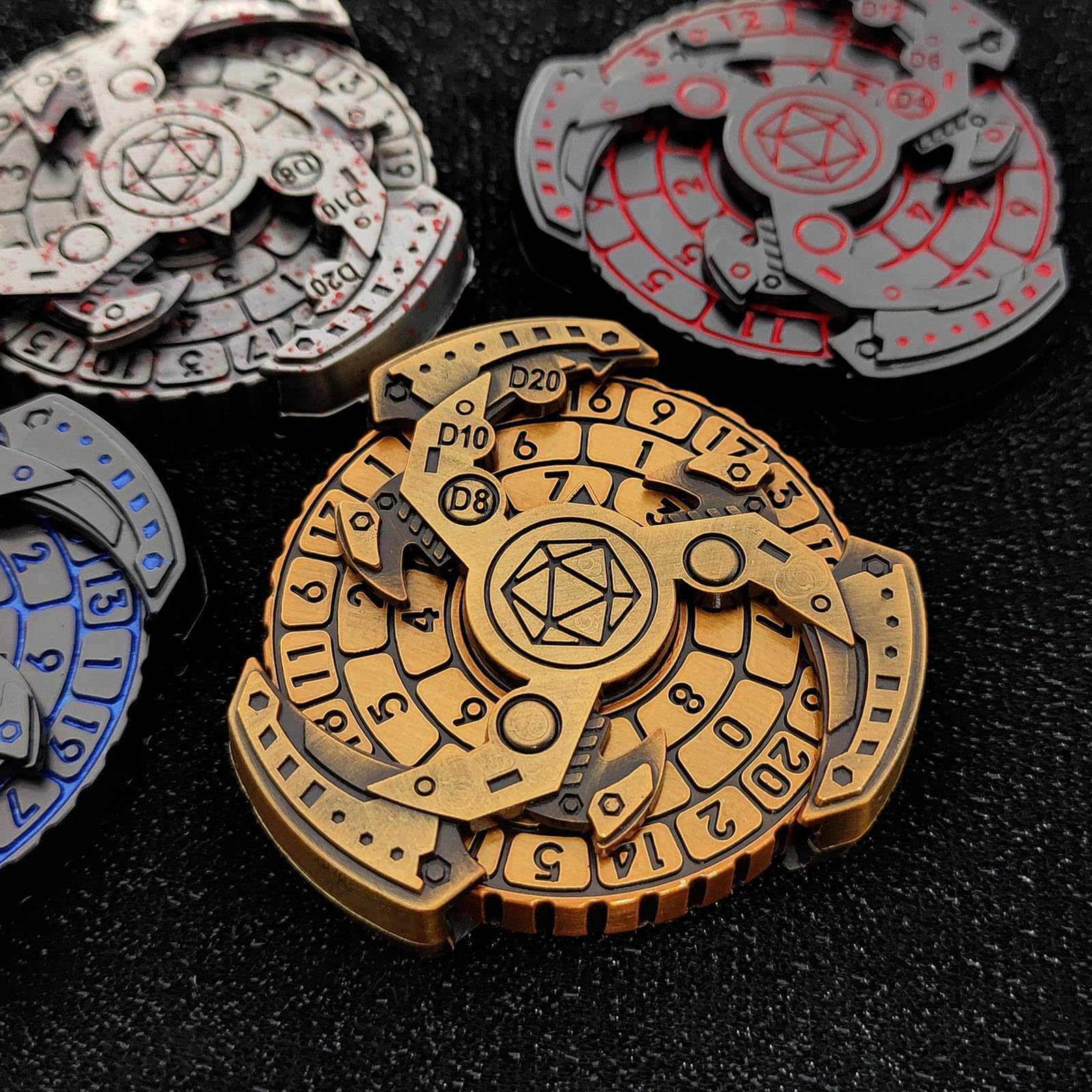 2024 Shadow Roulette Dice Spinner - 7-in-1 Metallic Dragon D&D Dice Set with Gift Case for Dungeons & Dragons, RPG Tabletop Games | Perfect for DND Campaigns, Role Playing Sessions & Fantasy Board Game Nights (Black Gold) sDGND202403
