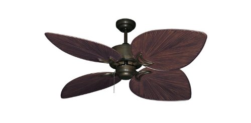 Bombay Tropical 50-Inch Ceiling Fan with Oil Rubbed Bronze Blades - Antique Bronze Finish for Bedroom, Living Room & Outdoor Spaces