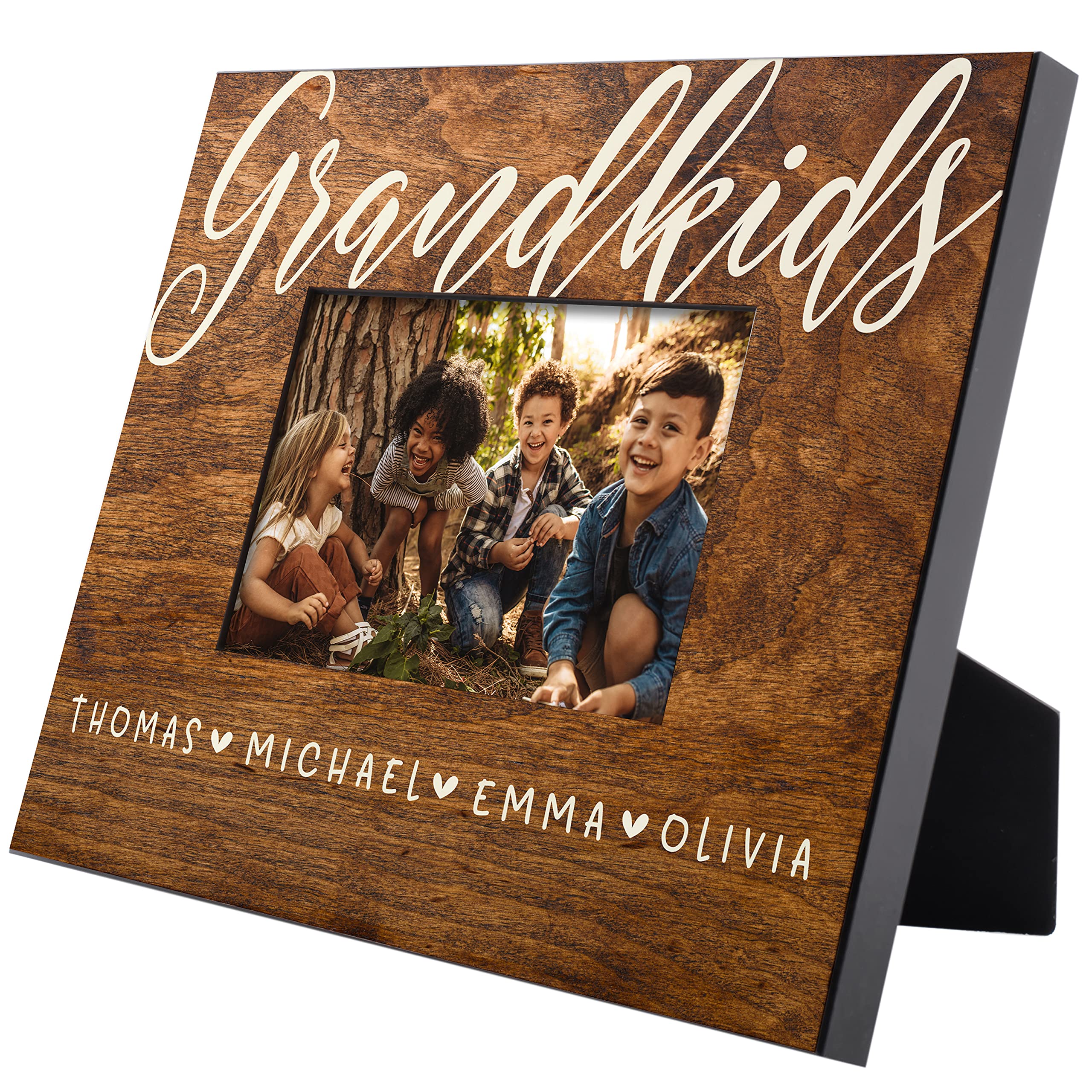 Personalized Grandkids Picture Frame for Grandparents - 2 Sizes, 3 Colors | Home Decor Gift