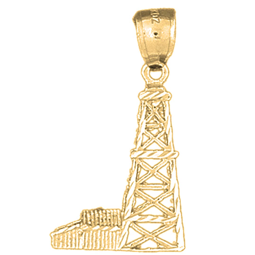 14K Yellow Gold Plated 925 Silver Oil Well Pendant Necklace - 18