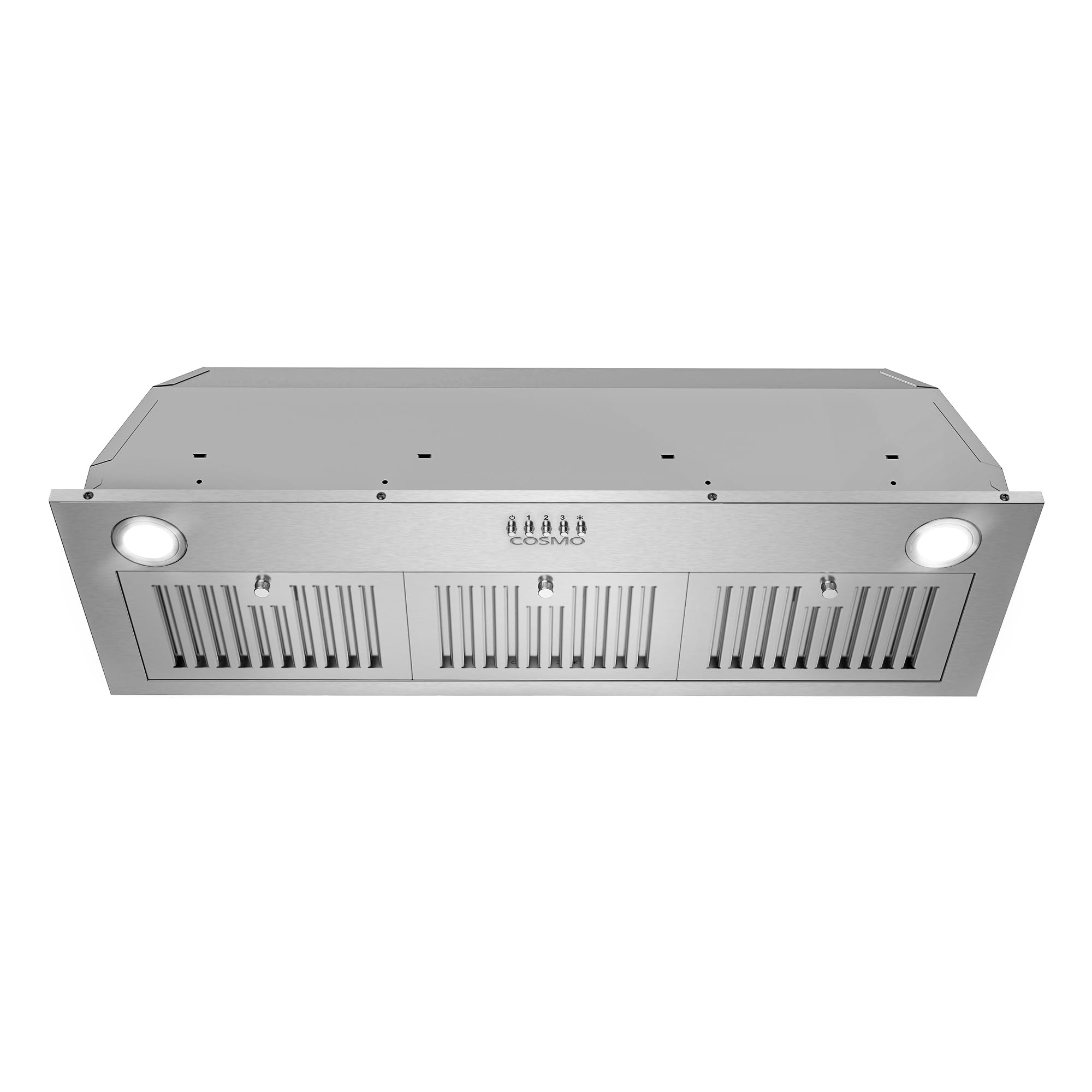 COSMO COS-36IRHP 36-Inch Stainless Steel Ducted Insert Range Hood - 380 CFM, LED Lights & Button Controls | Lumin Collection | Ideal for Modern Kitchens & High-Performance Cooking