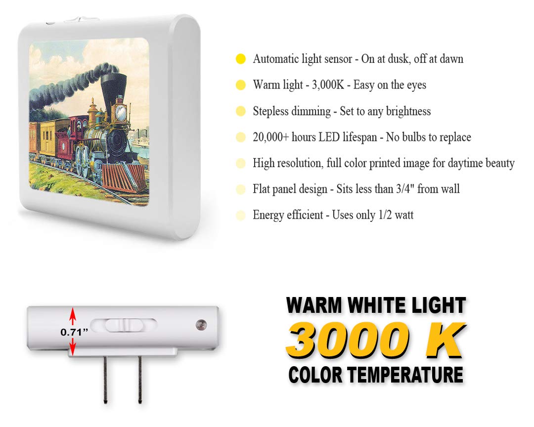 Dimmable LED Night Light with Auto On/Off Sensor - Adjustable Brightness & Warm White Light for Bathroom, Hallway, Nursery & Bedroom | Energy-Efficient Plug-in Nightlight for Kids & Adults | Perfect for Nighttime Safety & Comfort