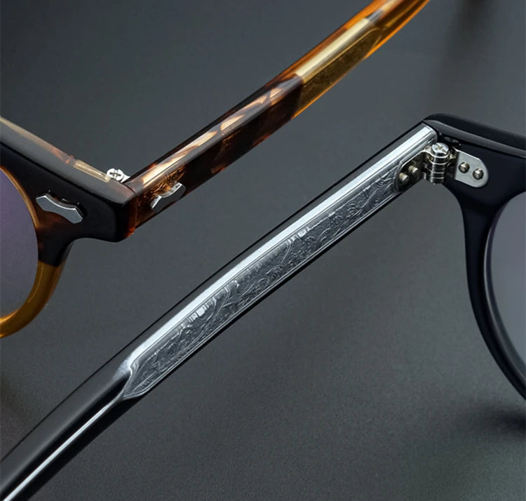 Unisex Black Acetate Full Rim Round Eyeglasses NN002 - Stylish & Comfortable for Work, Reading, and Everyday Wear