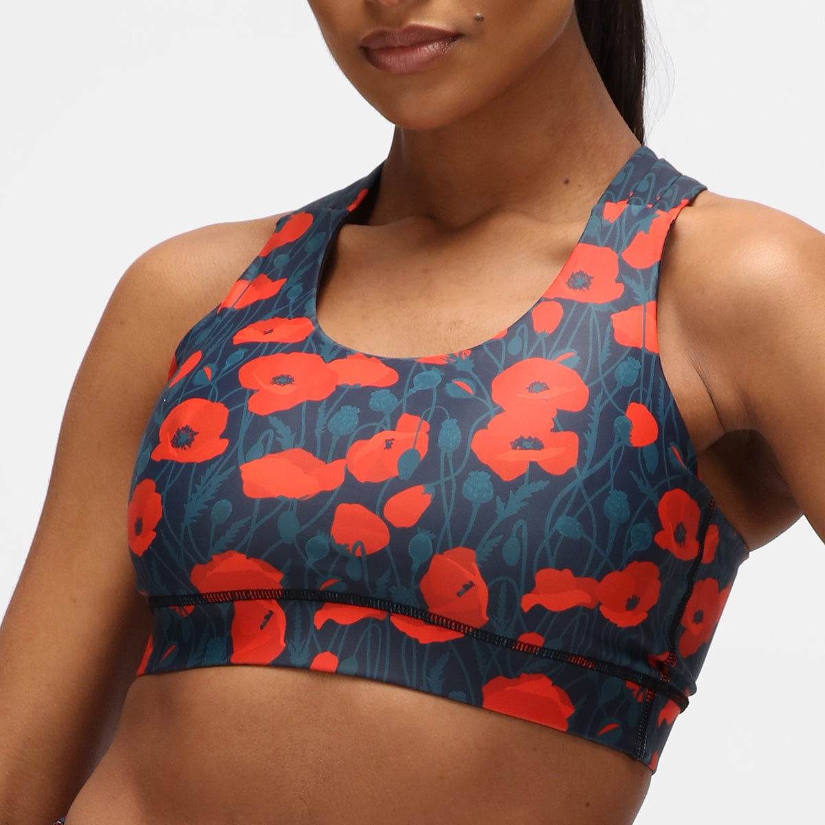 Poppy Field Cross Back Bra - Comfortable & Stylish Women's Sports Bra for Yoga, Running & Workouts