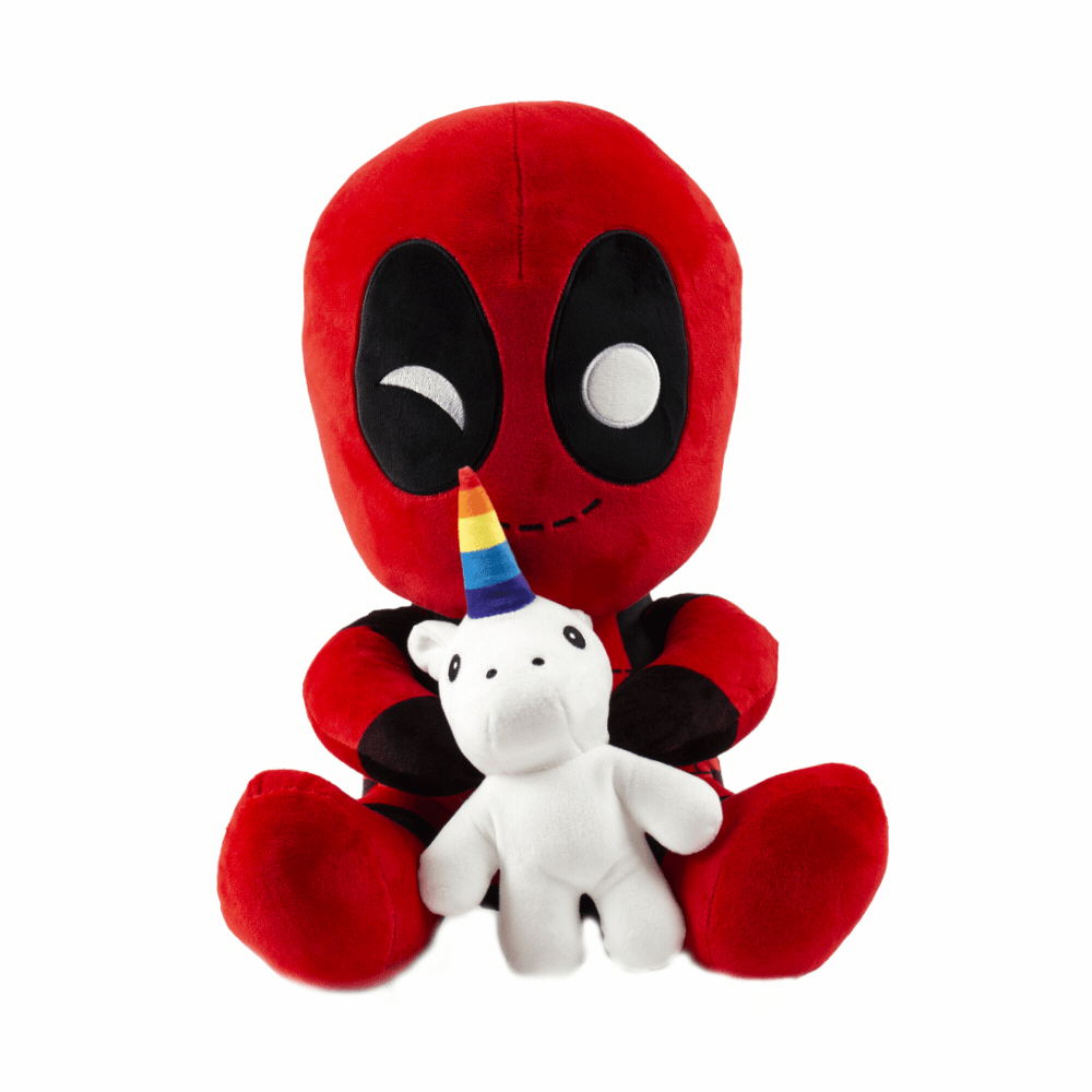 Marvel Deadpool Riding a Unicorn HugMe Vibrating Plush Toy - Cute Collectible Gift for Marvel Fans, Kids & Adults - Perfect for Bedroom Decor, Stress Relief & Fun Gifts