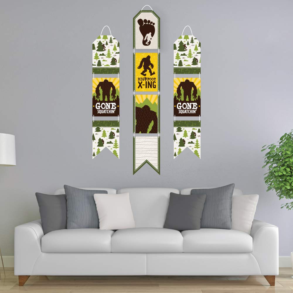 Big Dot of Happiness Sasquatch Crossing Hanging Vertical Paper Door Banner - Bigfoot Party Decorations for Birthday & Indoor Wall Decor - Perfect for Themed Parties & Wilderness Adventures