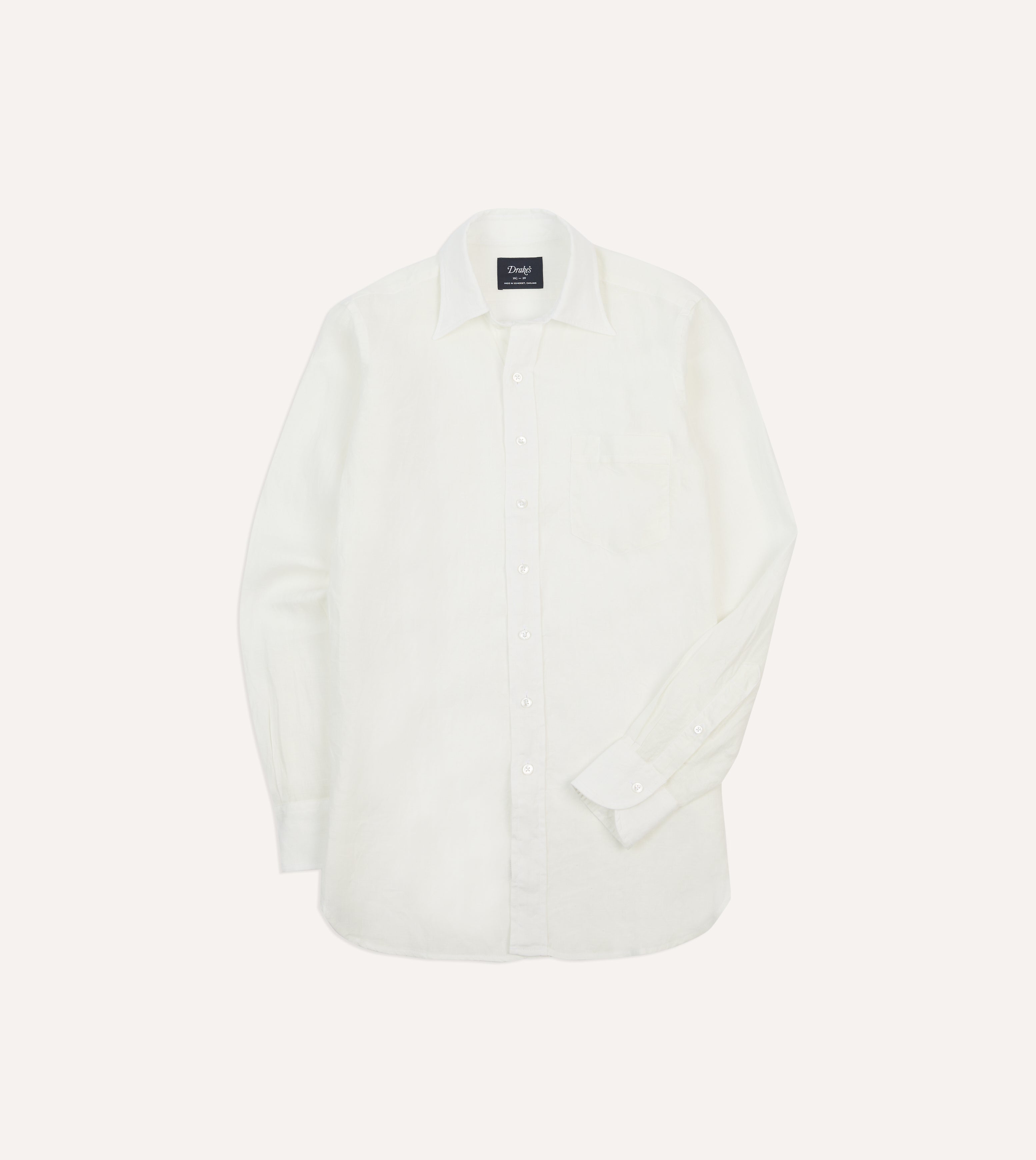 Premium Ecru Linen Long Point Collar Shirt for Men - Breathable & Comfortable Summer Business Casual Wear - Perfect for Office, Weddings & Outdoor Events