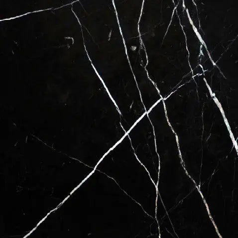 Premium Nero Marquina Marble 12x12 Tiles - Polished or Honed Finish for Bathroom, Kitchen & Flooring | Luxury Black Marble Tile for Home Renovation