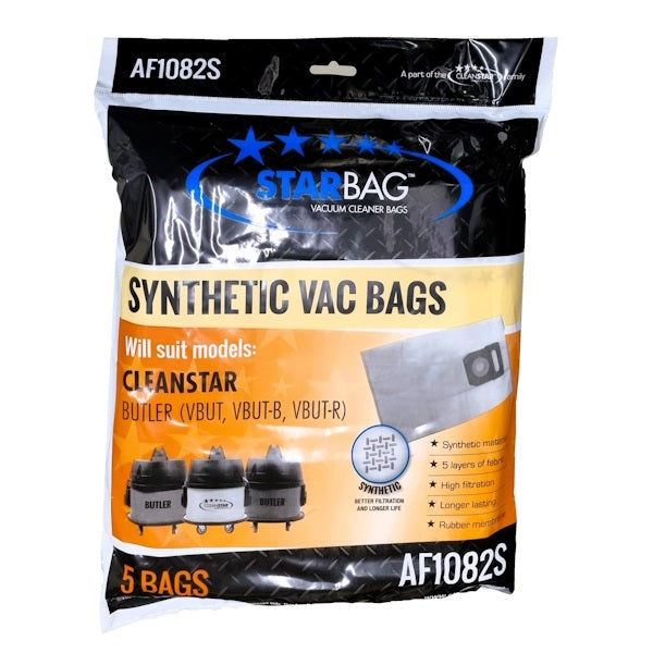 Starbag AF1082S Synthetic Vacuum Cleaner Bags - 6 Pack | Compatible with Hoover, Eureka & More | Dust-Free, Durable Filtration for Pet Hair & Allergies | Ideal for Home Cleaning & Allergy Relief