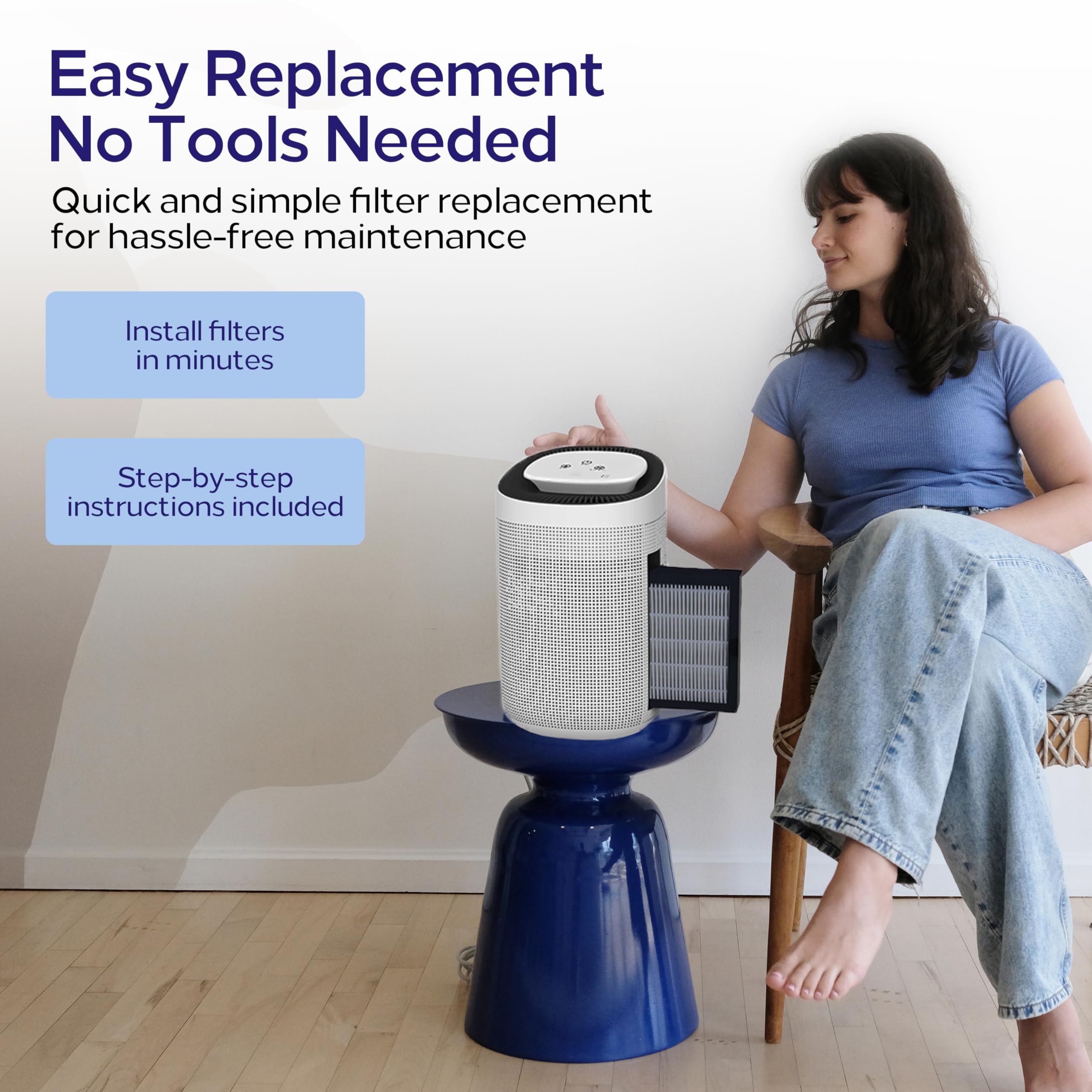 JS Vanguard Series HEPA Air Purifier Replacement Filter (2-Pack) - 99.97% Dust Pollen Pet Dander Removal - Compatible with JS Vanguard & Vanguard 2.0 Air Purifiers - 2200 Hours Lifespan - Perfect Fit for Home, Office & Bedroom Air Purification