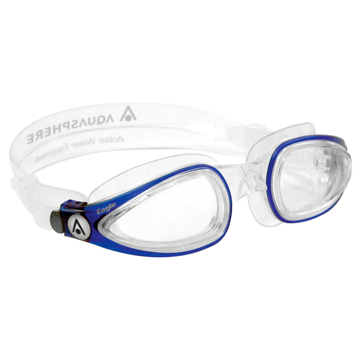 Aqua Sphere Eagle.A Goggles - Dark Black Frame with Clear Lens for Swimming, Triathlon & Water Sports | Anti-Fog UV Protection Swim Gear
