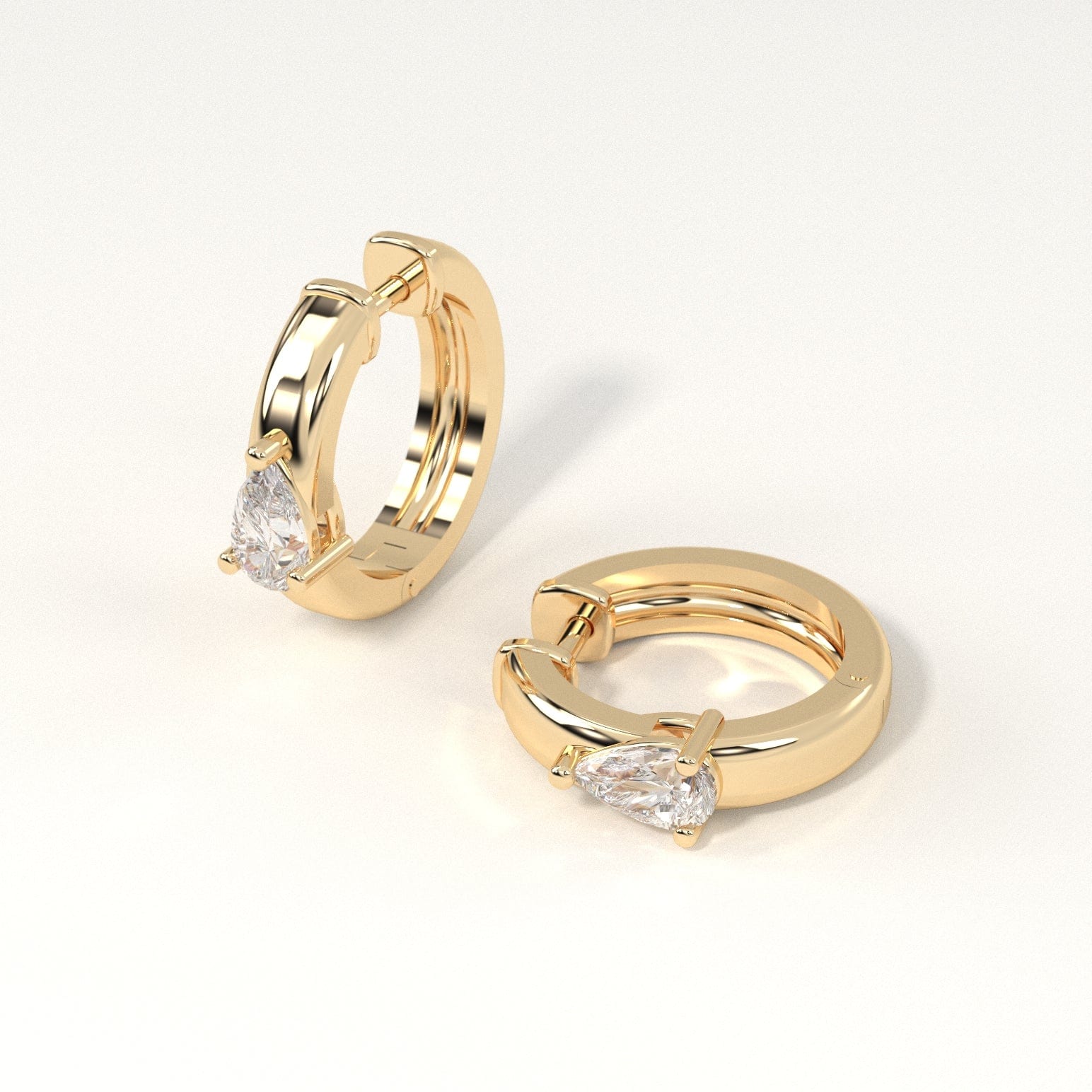 1/2 Carat Pear Diamond Hoop Earrings - 14K Gold Dangle Earrings for Women, Elegant Wedding & Party Jewelry Gift