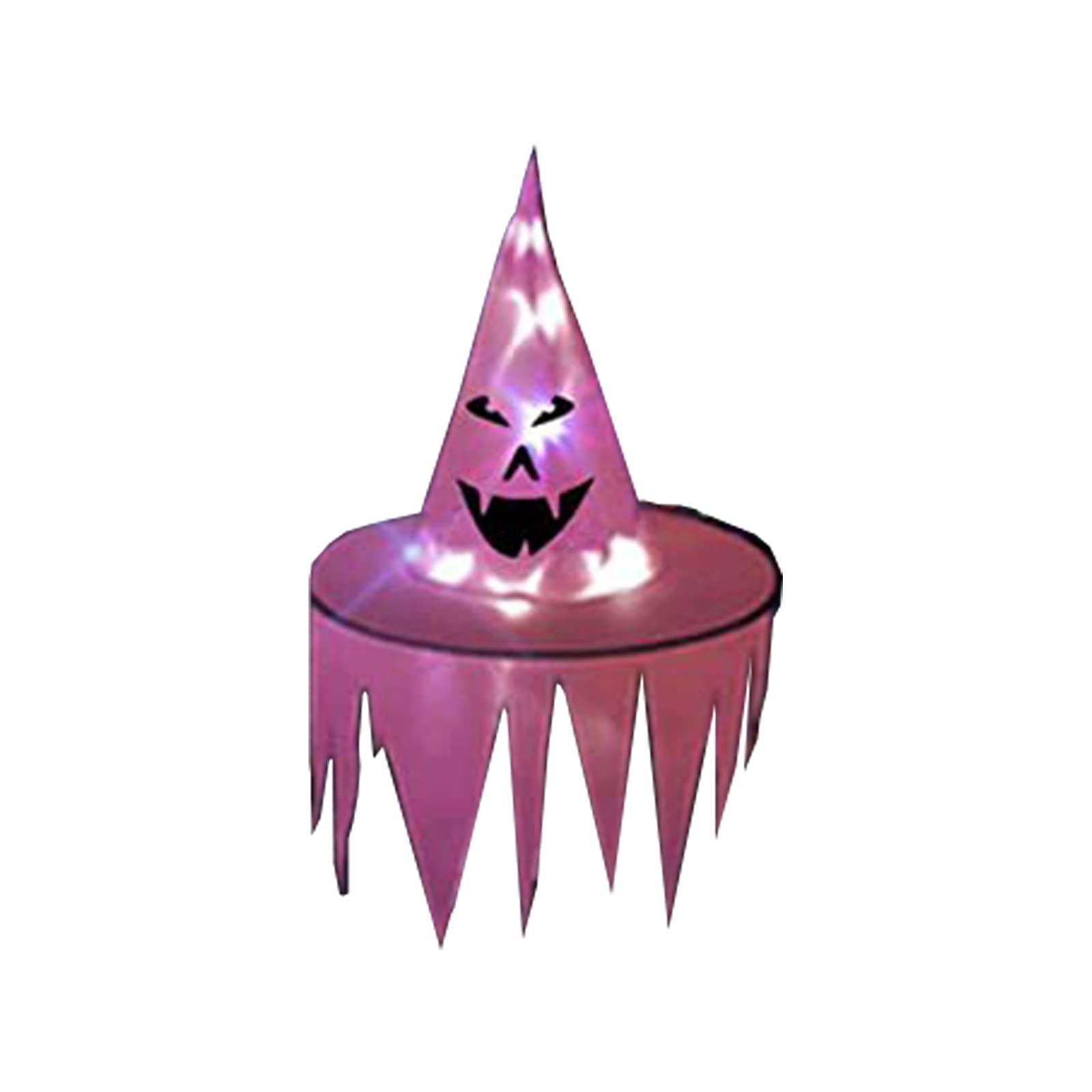 Boping Store Halloween LED Light Up Glow in The Dark Barking Teeth Witch Hat - Pink One Size Witch Costume Accessory for Trick or Treat, Halloween Party Decorations