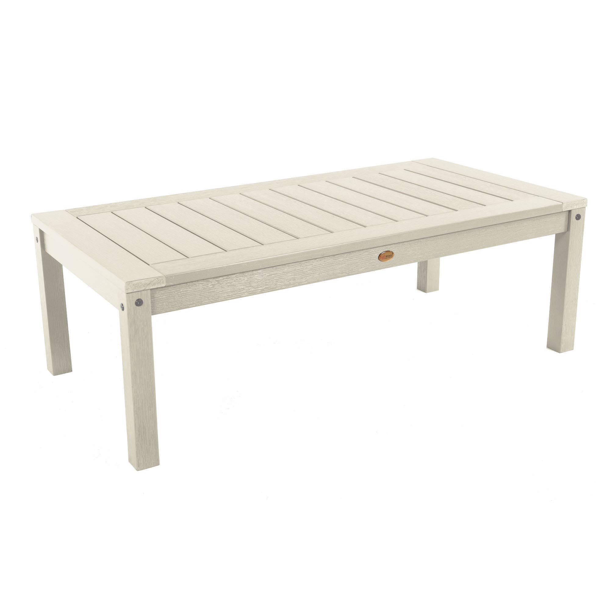 Highwood Adirondack Coffee Table - Weather-Resistant Whitewashed Outdoor Furniture for Patio, Garden & Poolside Use