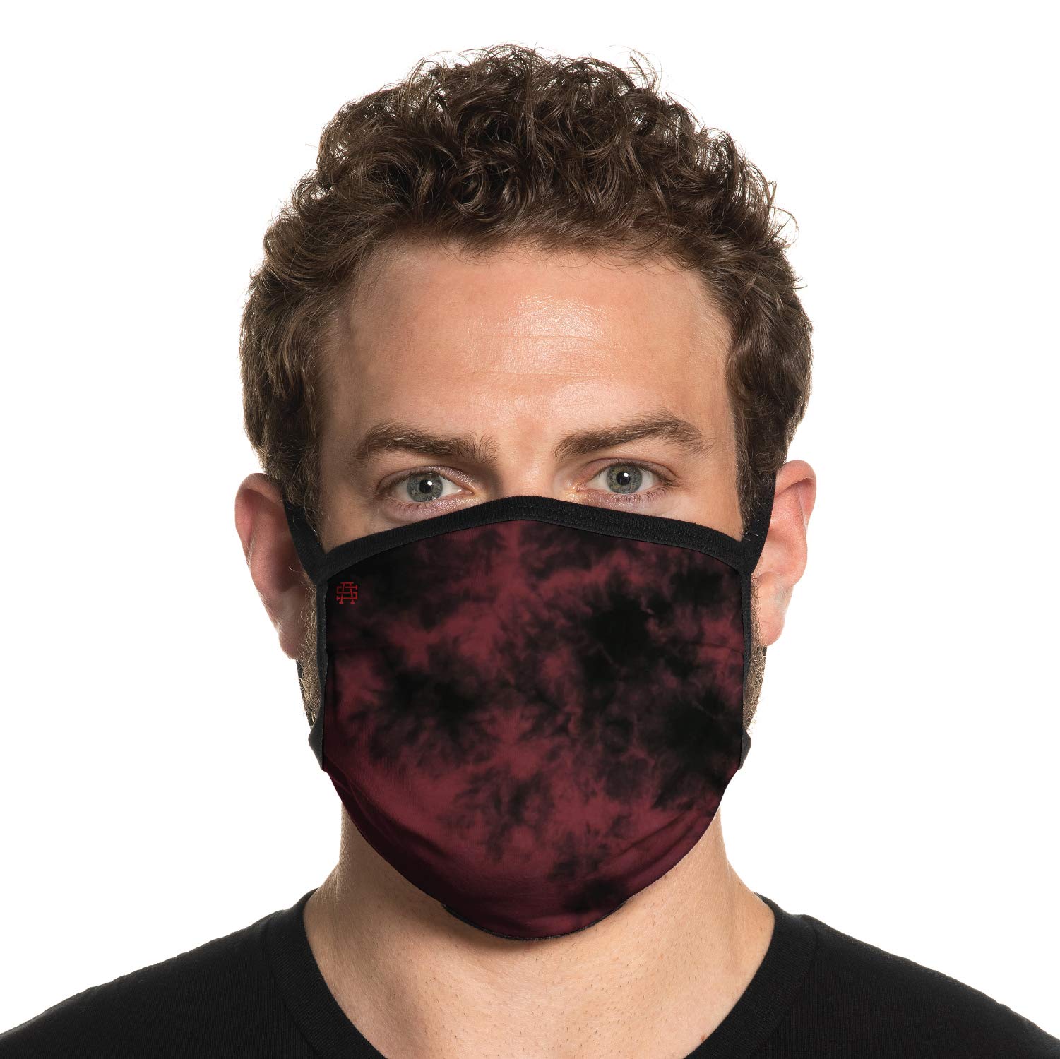 Secret Artist Burgundy Tie Dye Reusable Cloth Face Mask - Washable, Breathable & Reversible for XL & 2XL Faces | Unisex Cotton Face Cover Made in USA | Perfect for Daily Wear, Travel & Outdoor Activities