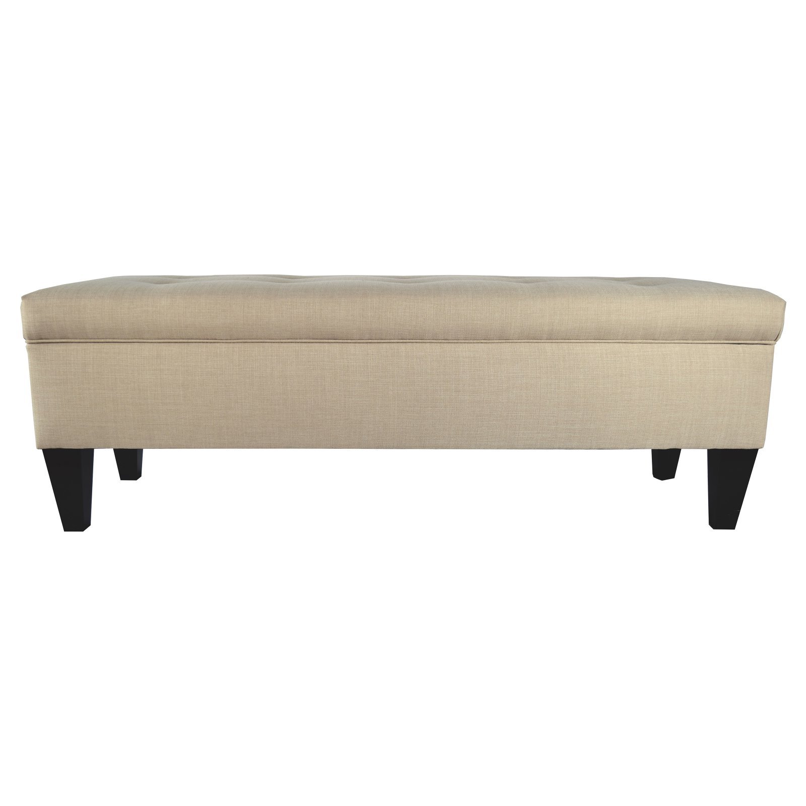 MJL Furniture Designs Brooke Collection Button Tufted Upholstered Long Bedroom Storage Bench with Lift Top, Dark Gray - Perfect for Bedroom Seating, Footrest, and Extra Storage Space