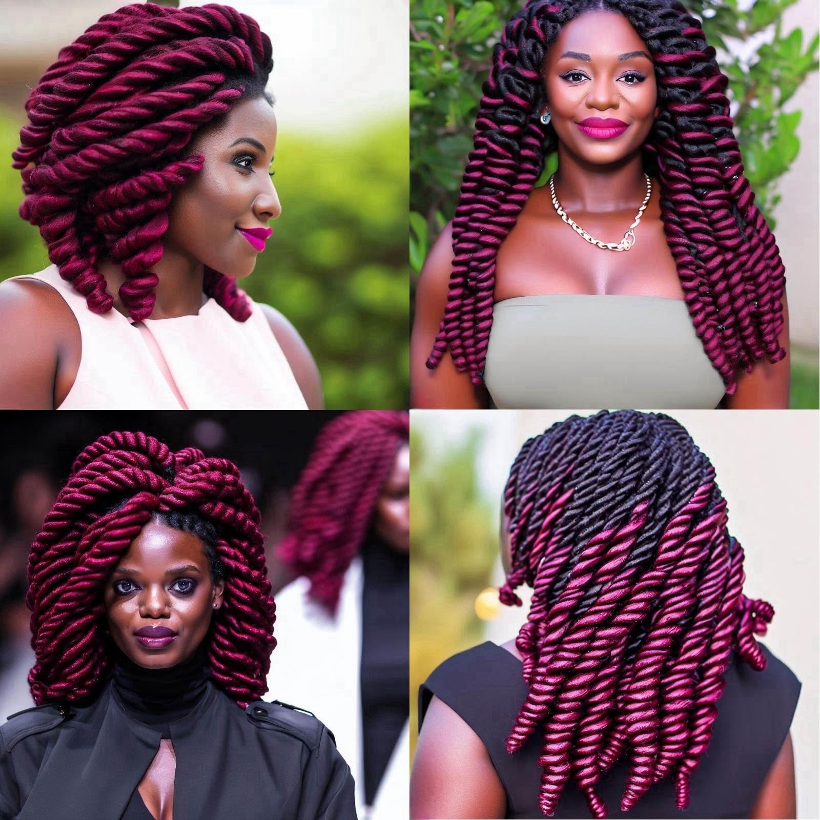 StarWell Burgundy Spring Twist Hair - 8 Inch Synthetic Braiding Hair for DIY Hairstyles | Soft & Natural Looking Curly Hair Extensions | Perfect for Box Braids, Twist Outs & Protective Styles (Pack of 1)