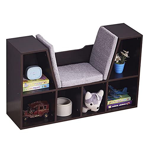 6-Cubby Kids Bookcase - Dark Brown Wooden Storage Organizer for Children's Books & Toys | Perfect for Bedroom, Playroom & Classroom Organization