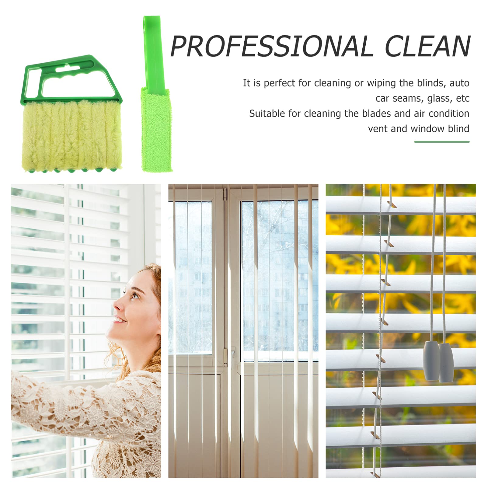 Cabilock 2-Pack Air Conditioner Brush & Window Slot Cleaner - Duster Brush for AC Shutters, Venetian Blinds, Window Tracks - Perfect for Home, Office & HVAC Maintenance