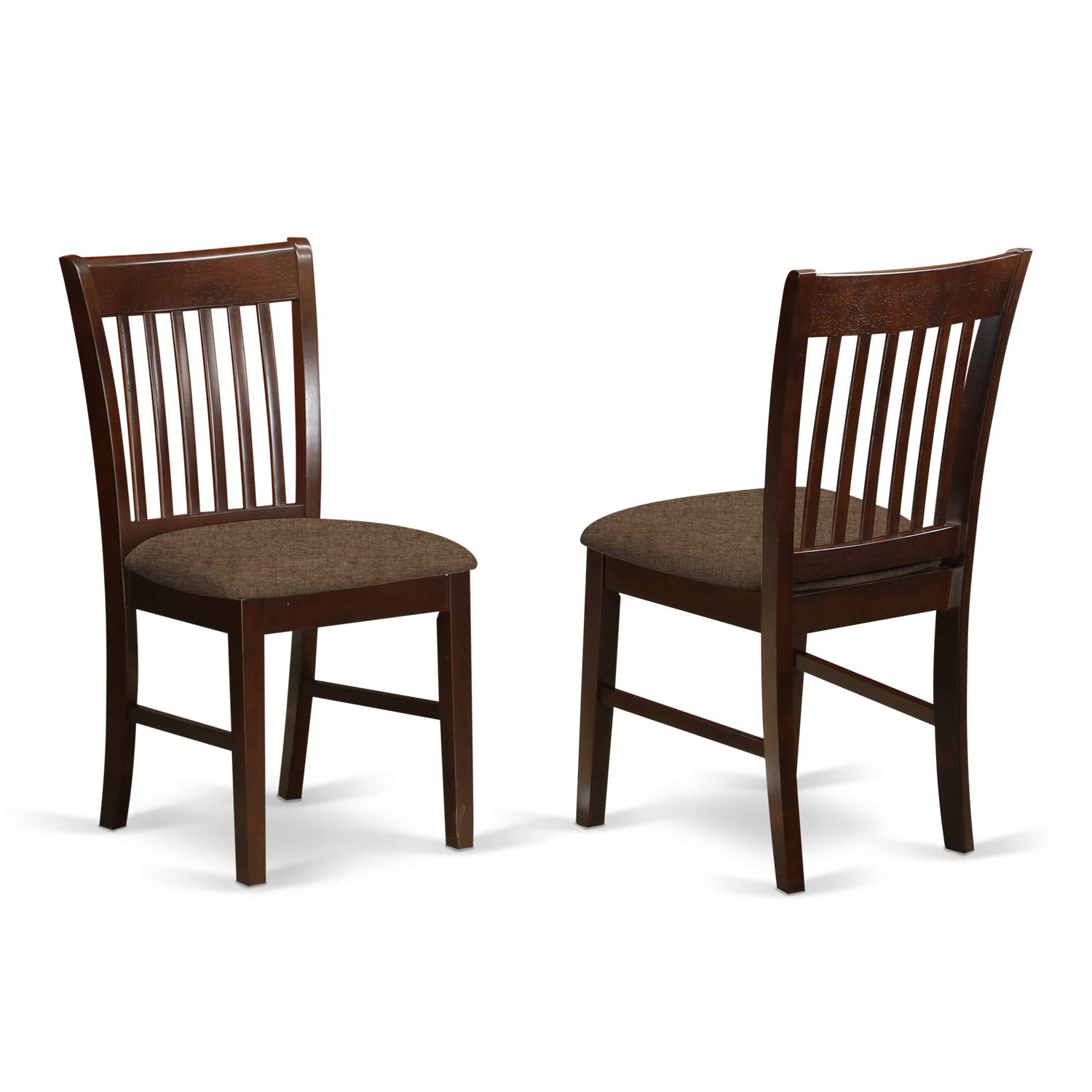East West Furniture NDNO3-MAH-C 3-Piece Small Space Dinette Set - Rectangle Drop Leaf Dining Table & 2 Linen Fabric Chairs, 30x48 Inch, Mahogany - Perfect for Apartments, Breakfast Nooks & Cozy Kitchens