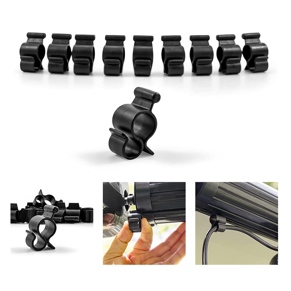 10 Pcs Standard Awning Clips for Rope Lights - RV Awning Roller Bar Hooks for Party & String Lights - Perfect for RV Camping, Outdoor Decor, and Backyard Parties