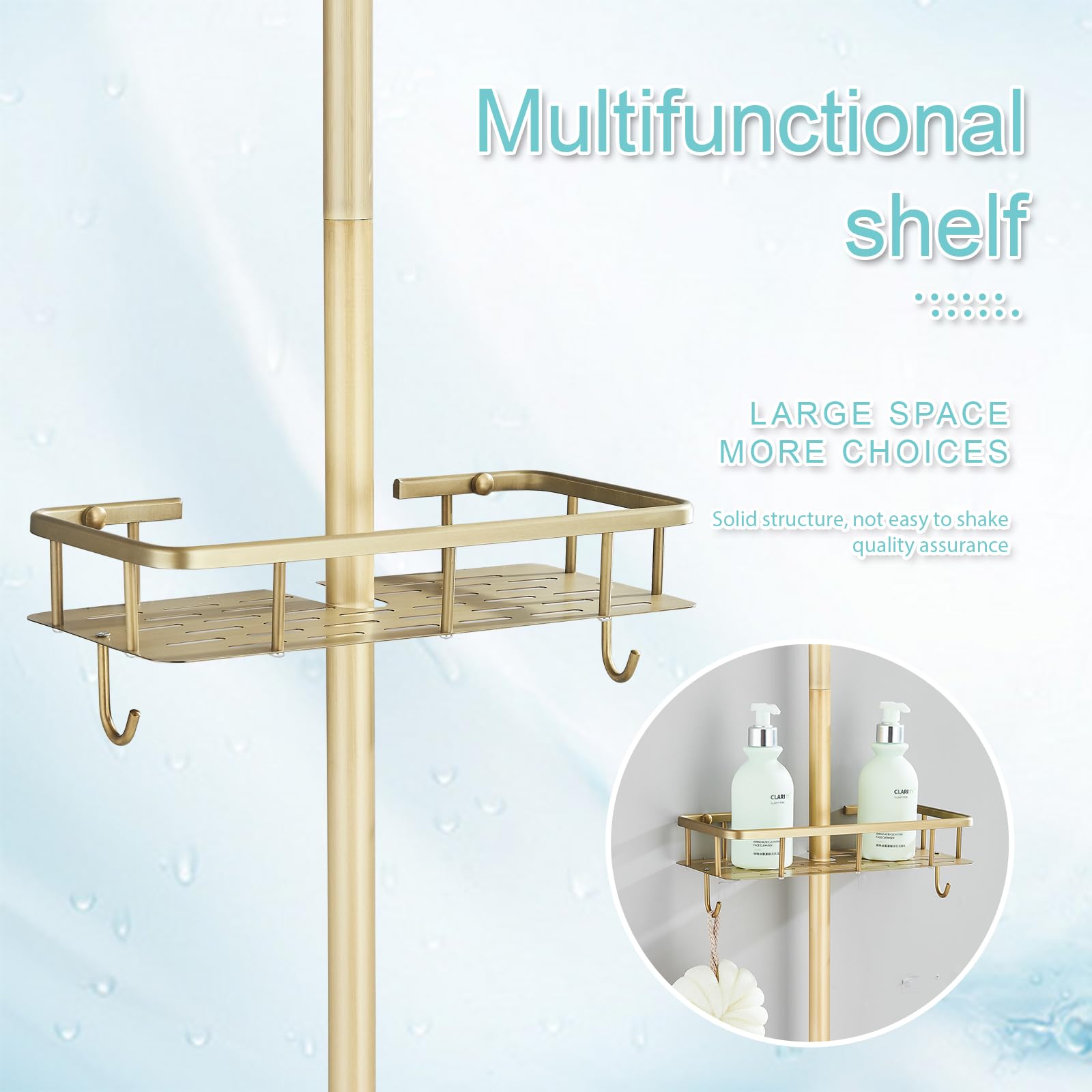 Vintage Brass Outdoor Shower System - 8 Inch Rainfall Shower Head with Dual Cross Handles - Bathroom & Garden Shower Faucet Set for Patio, Poolside, and Backyard Use
