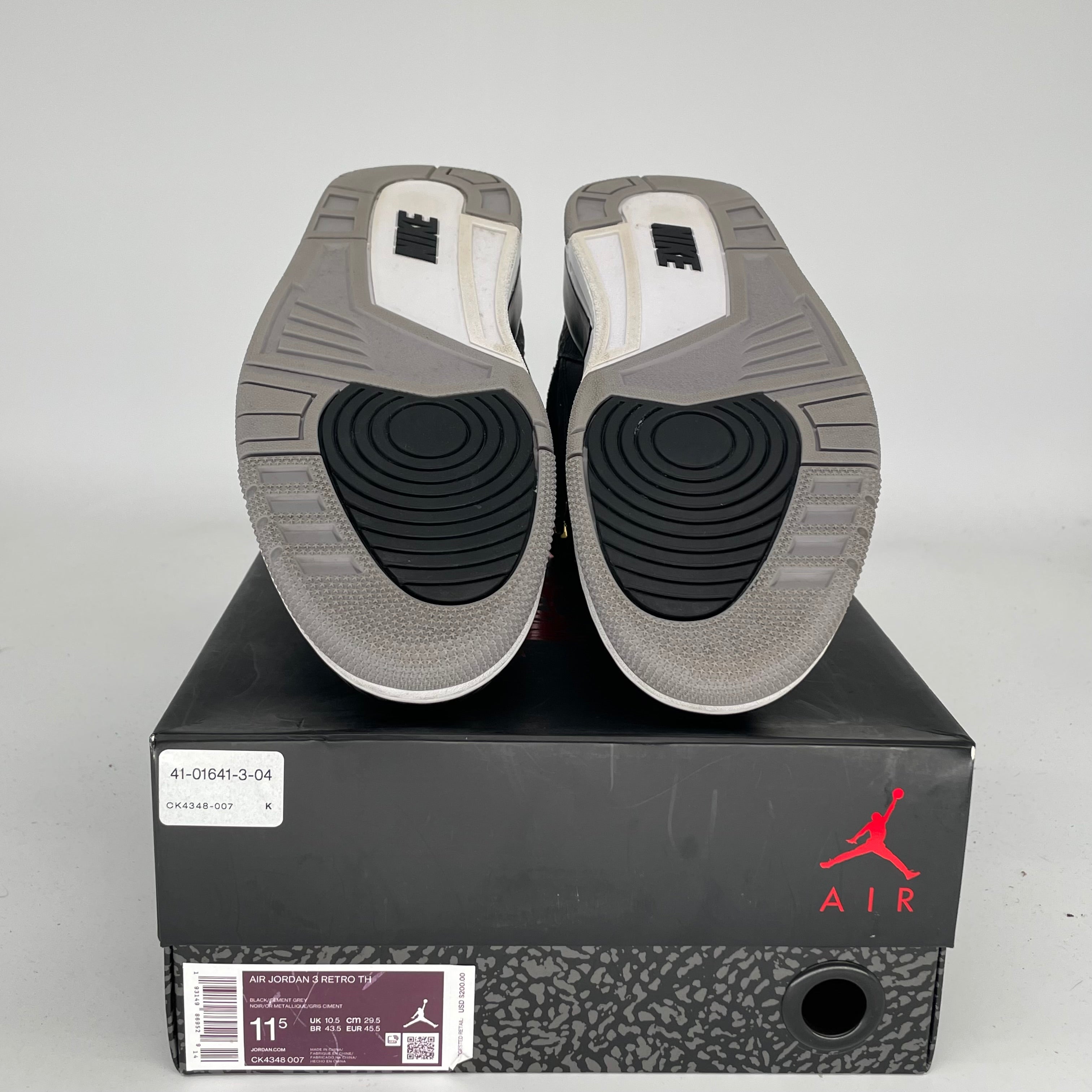 AIR JORDAN 3 TINKER Black Cement Gold Men's Basketball Shoes Size 11.5 - Style CK4348-007 | Retro Sneakers for Streetwear & Basketball Games
