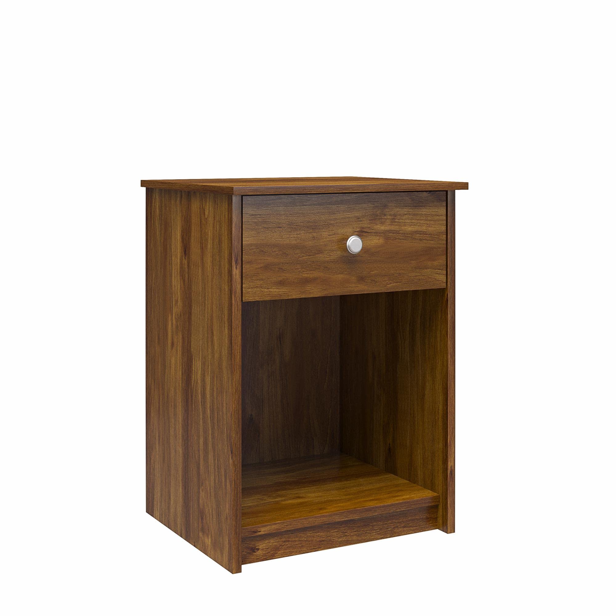 Ameriwood Home Ellwyn Nightstand with Drawer - Brown Oak Finish Bedside Table for Bedroom, Living Room, or Office Storage