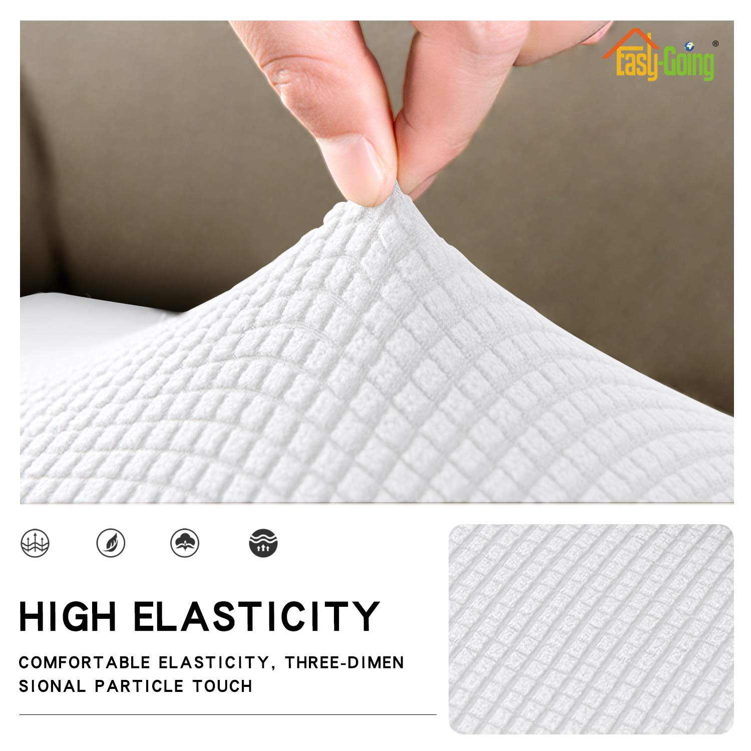 Stretch Loveseat Cushion Cover - Soft Elastic Sofa Slipcover Protector for Furniture (Snow White) | Perfect for Living Room, Bedroom & Home Decor
