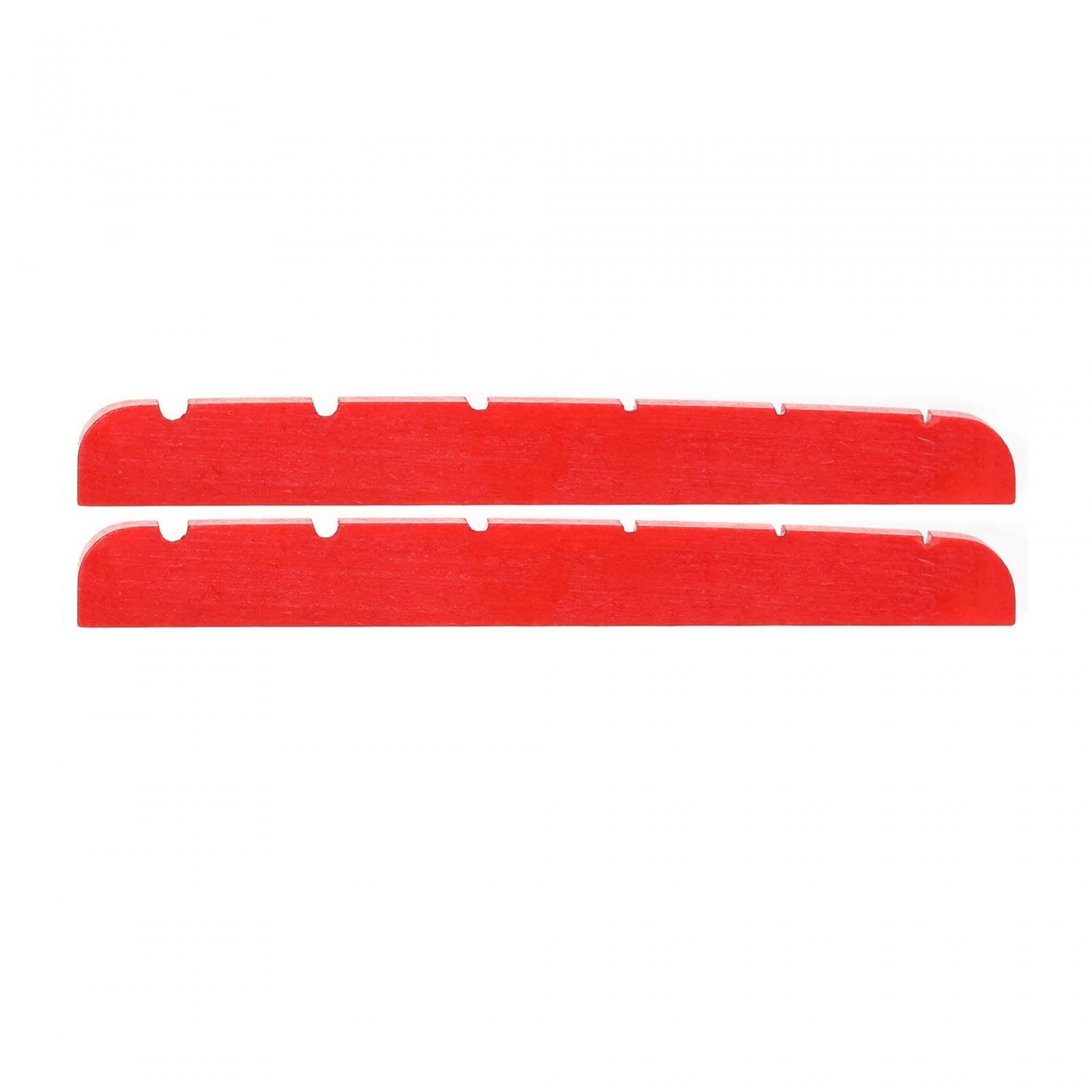 2-Pack Electric Guitar Bone Nut 42mm with Curved Bottom & Brass Insert - 42x3.5mm Replacement Nut for 6-String Guitars (Red) - Perfect for Gibson, Fender & Les Paul Style Guitars - DIY Guitar Repair & Upgrade Accessory