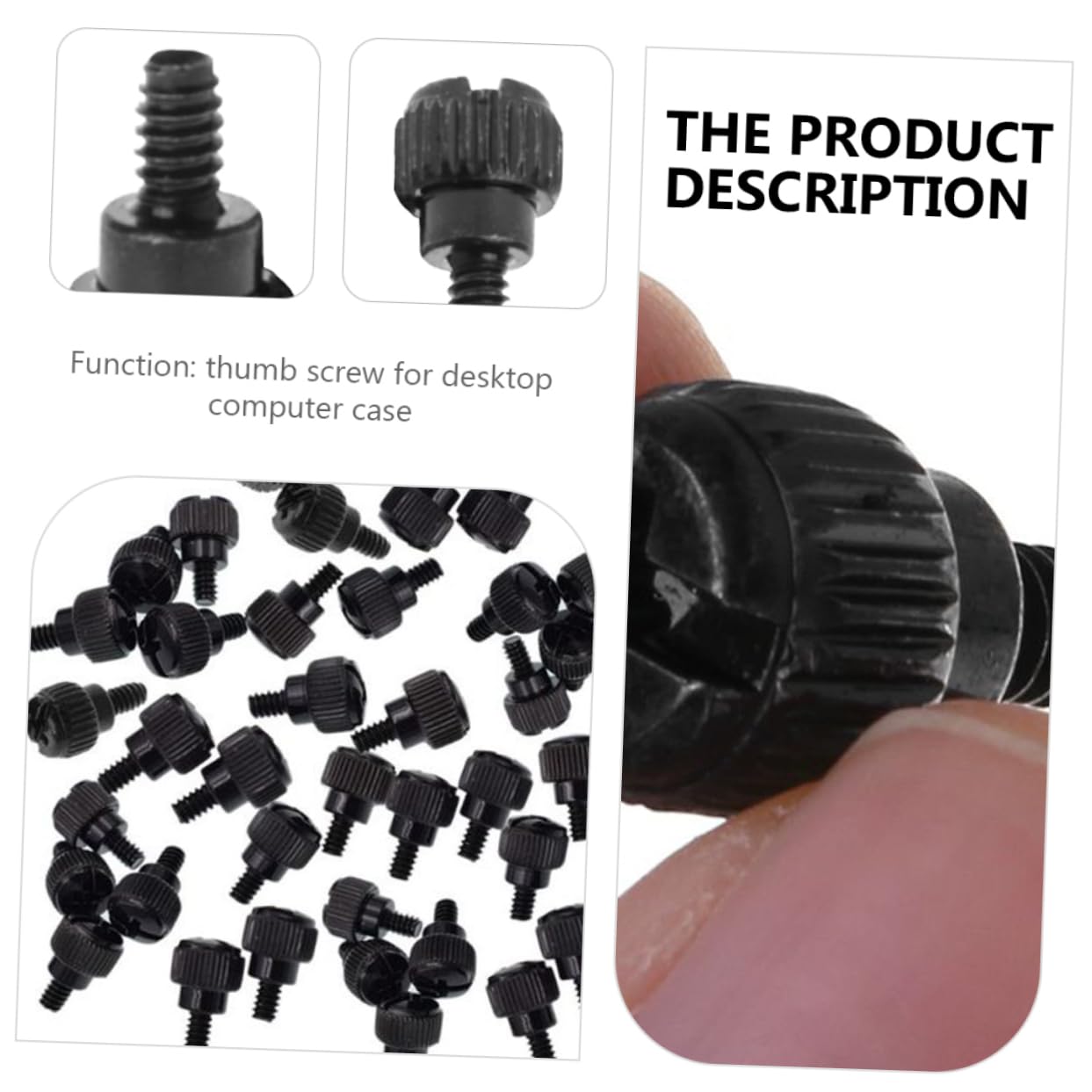 Uonlytech 100pcs Black Oxidation Computer Case Screws - Thumb Screws for PC Chassis, Motherboard & Hardware Accessories - Perfect for DIY Computer Builds, Upgrades & Repairs