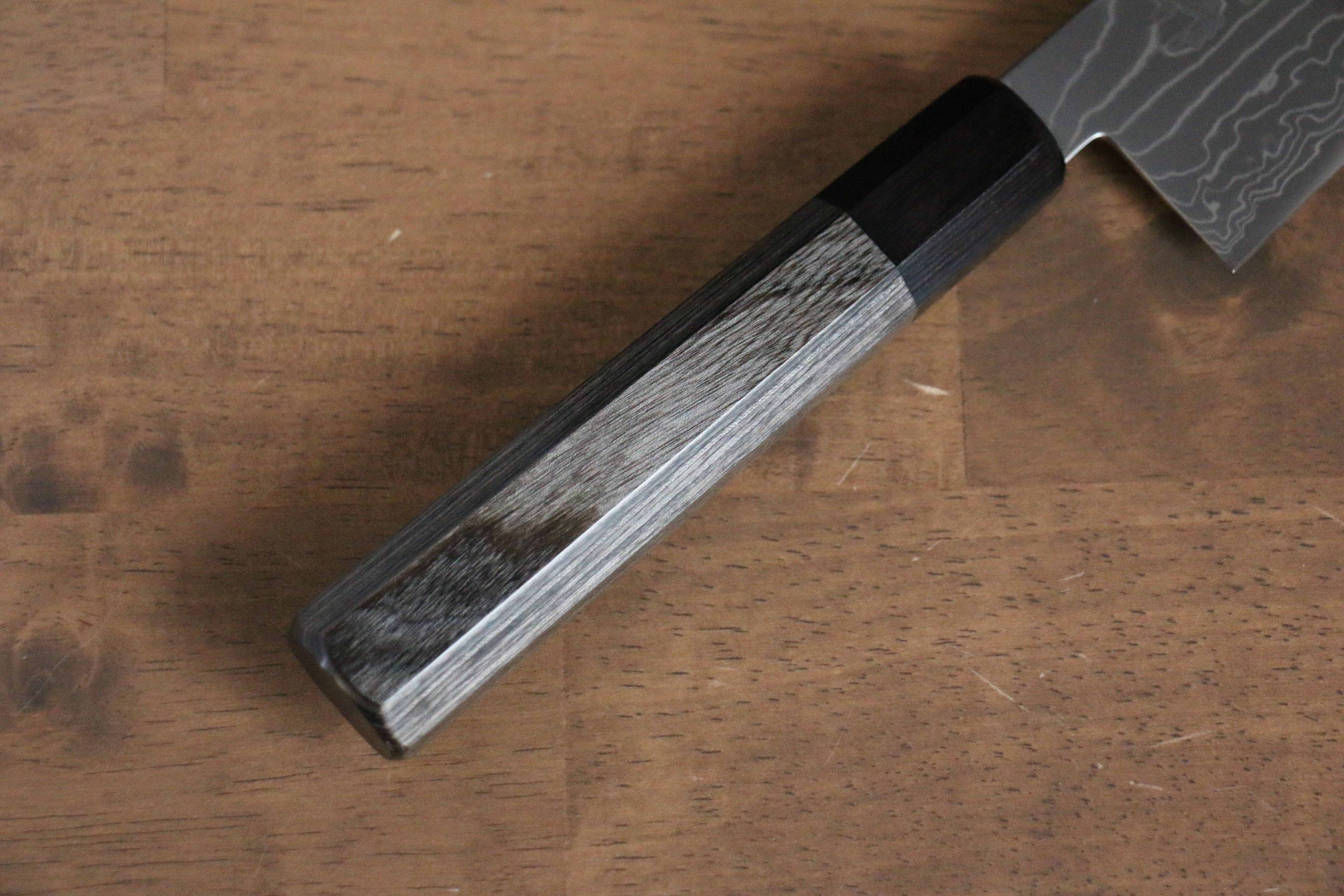 Premium Kajin Cobalt Special Steel Damascus Santoku Knife 180mm - Gray Pakka Wood Handle Japanese Chef Knife for Slicing, Dicing & Precision Cutting - Perfect for Home Kitchen & Professional Use