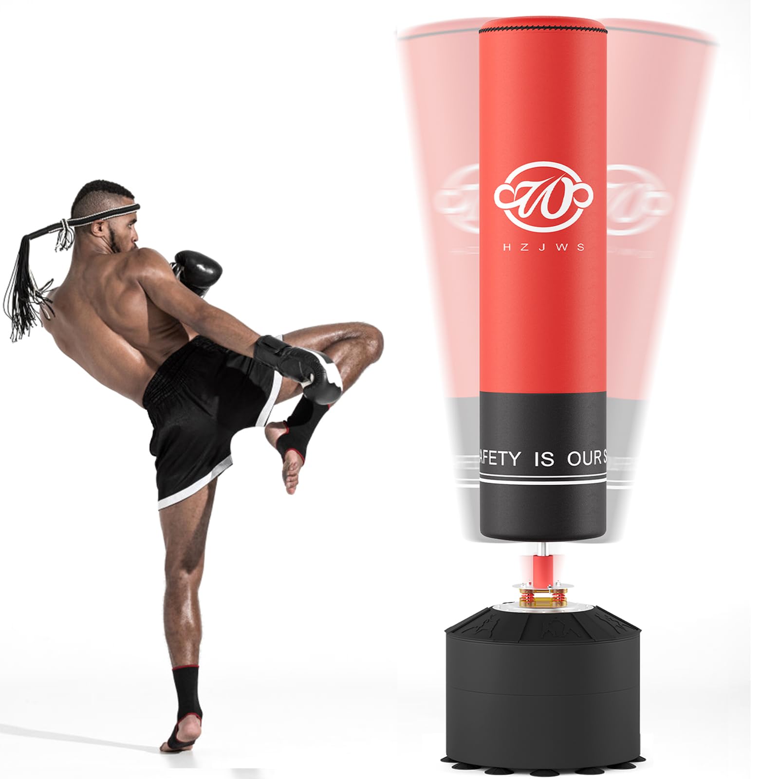 Freestanding Punching Bag with Stand - Heavy Duty Boxing Bag for Adults & Kids, Kickboxing Training for Fitness at Home - Perfect for Home Gym, Martial Arts & Cardio Workouts