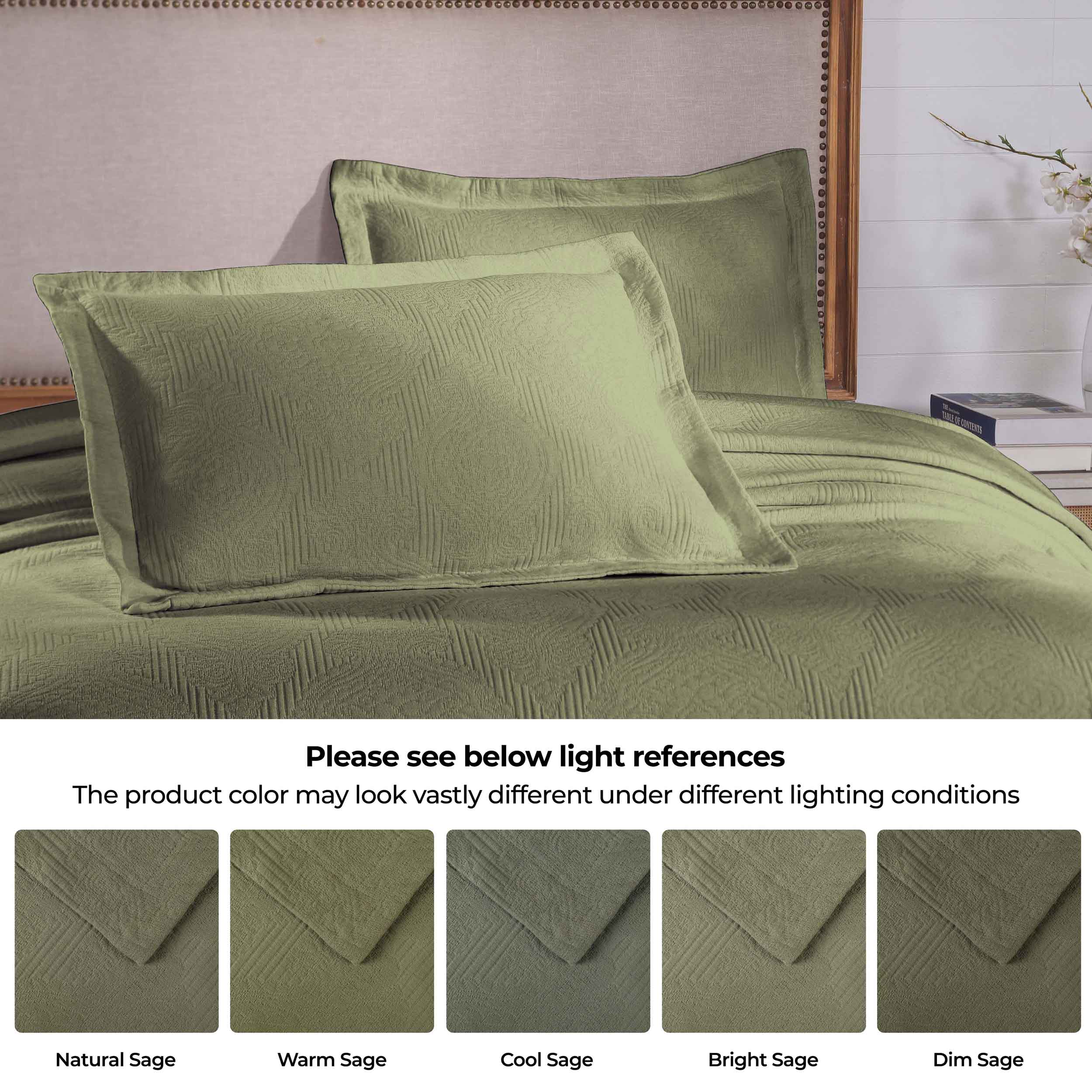 Victory Cotton Matelasse Scrolling Medallion Airy Bedspread Set - Queen Size Lightweight Quilted Coverlet for Bedroom Decor, Guest Room & Cozy Home Styling
