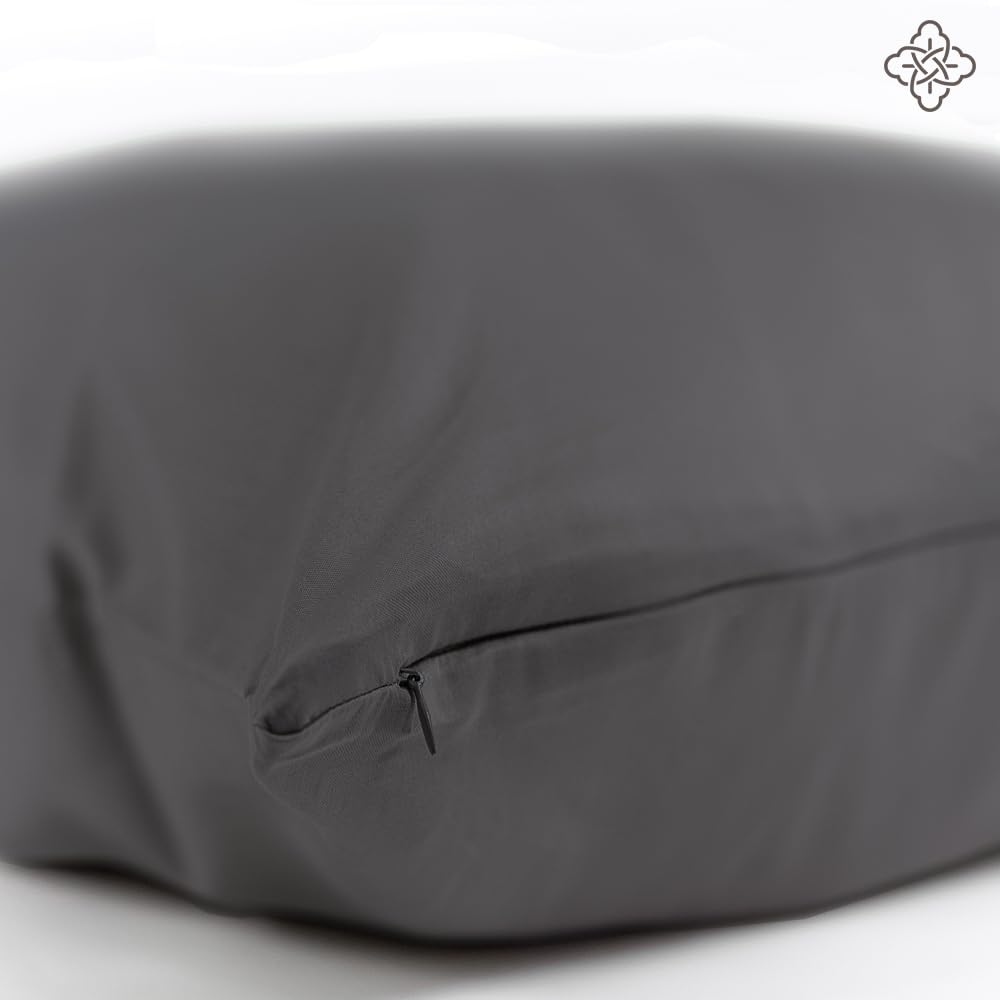 Organic Cotton Body Pillow Cover - 100% GOTS Certified, 300 Thread Count Soft Sateen Weave with Zipper Closure (21