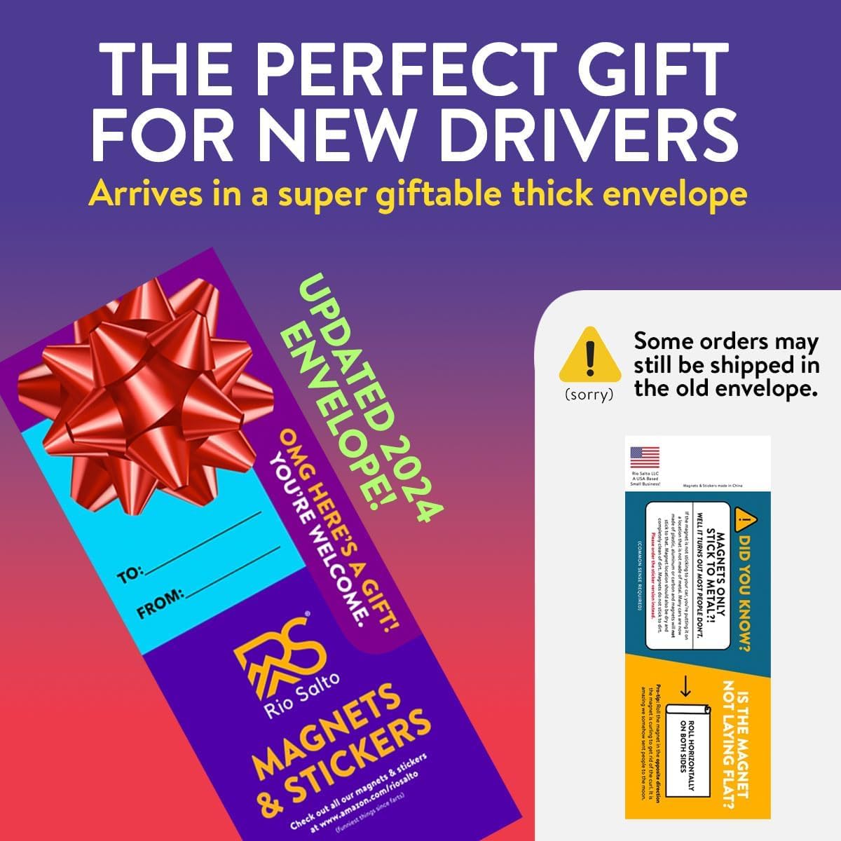 Rio Salto Removable Funny Student Driver Sticker for Cars - New Driver Gift, Teen Boy & Girl Bumper Decals - Paint-Safe Vinyl Window Stickers | Perfect for Graduation Gifts, New Car Owners & Learner Drivers
