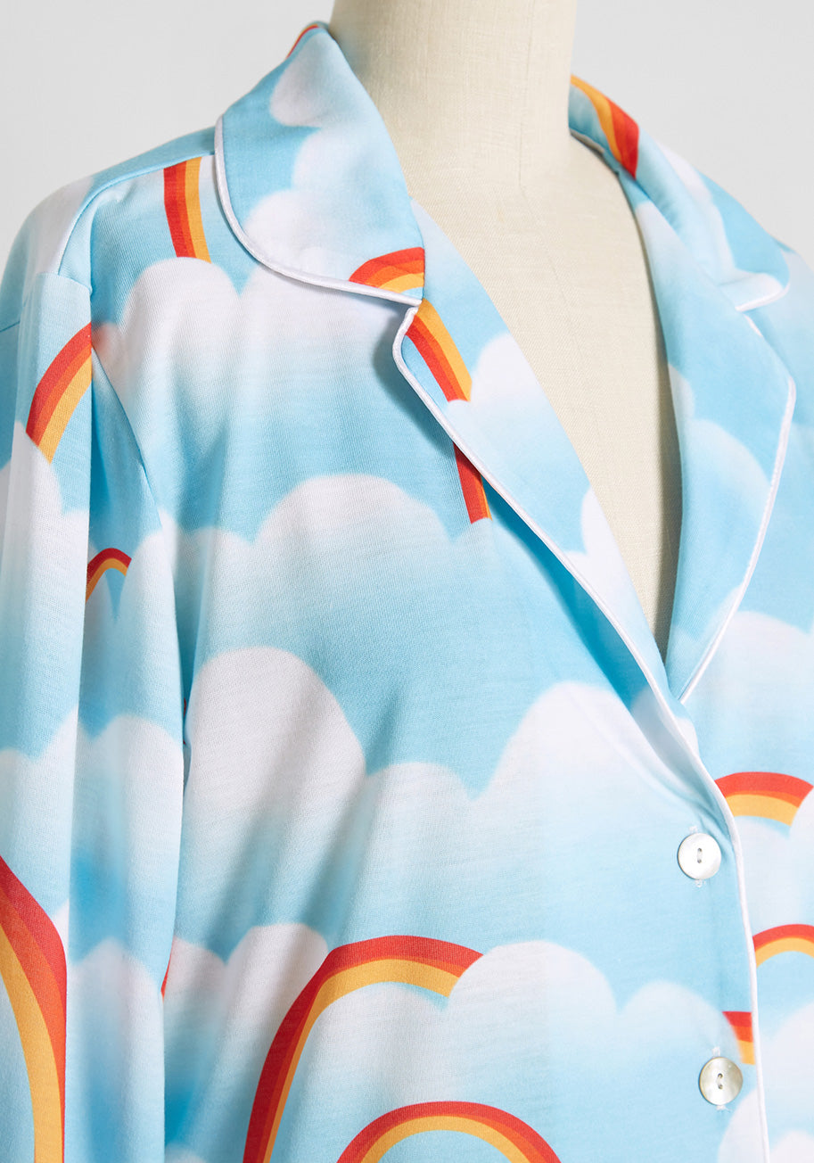 Rainbow Dream Connection Sleep Shirt - Soft & Comfortable Women's Pajama Top for Cozy Nights - Perfect for Relaxing at Home, Lounging & Sleepovers