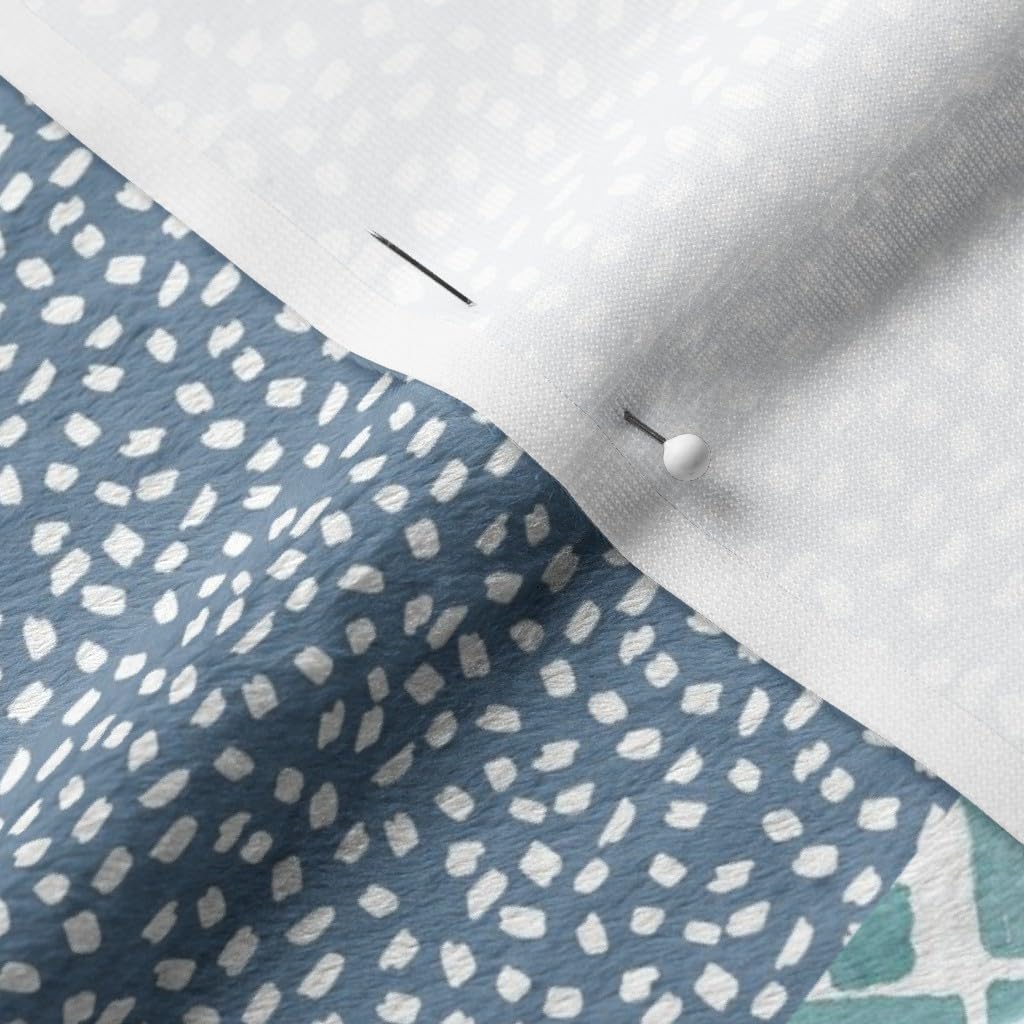 Boys Boho Buffalo Printed Minky Fabric by The Yard - Soft Plush Quilt Backing & Baby Blanket Sewing Material - Woodland Theme in Brown & Blue - Perfect for DIY Quilts, Nursery Decor & Cozy Blankets