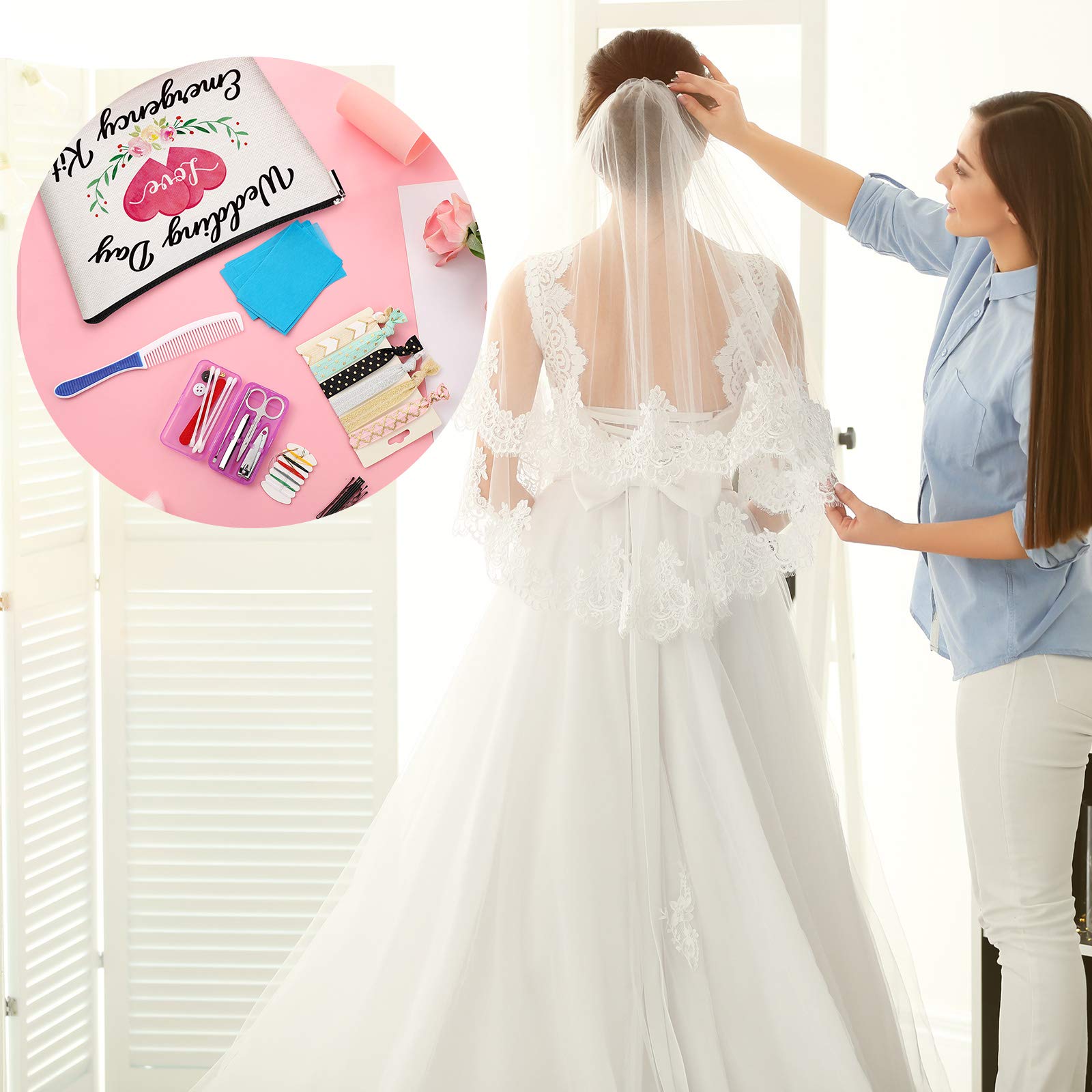 Floral Wedding Emergency Kit - Bride Survival Kit with Makeup Bag, Essential Wedding Day Supplies for Brides - Perfect Bridal Shower Gift & Engagement Present (Classic Series) - Ideal for Last-Minute Wedding Prep, Bridal Emergencies & Destination Weddings